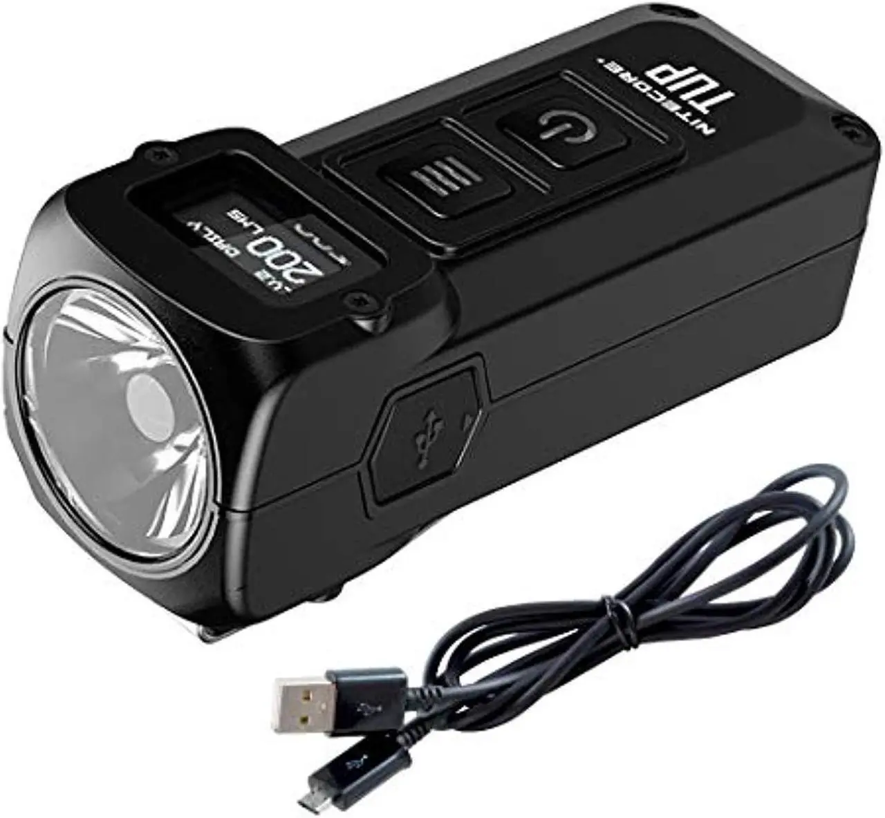 Main image of nitecore tup 1000 lumen rechargeable everyday carry pocket flashlight and oled display with lumentac charging cable (black)