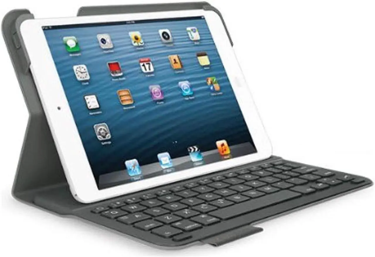 Alt view image 12 of 14 - Logitech 920-005893 Logitech Ultrathin Keyboard Folio (PU Leather) for iPad mini Carbon Black