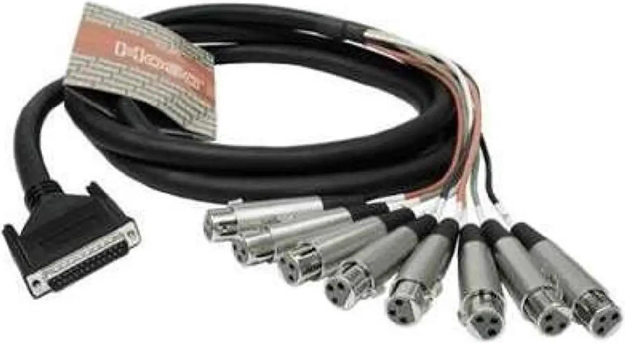 Alt view image 5 of 11 - Hosa DTF-803 9 ft. (3m) 8-channel, DB-25 to 3-pin XLR Female Snake