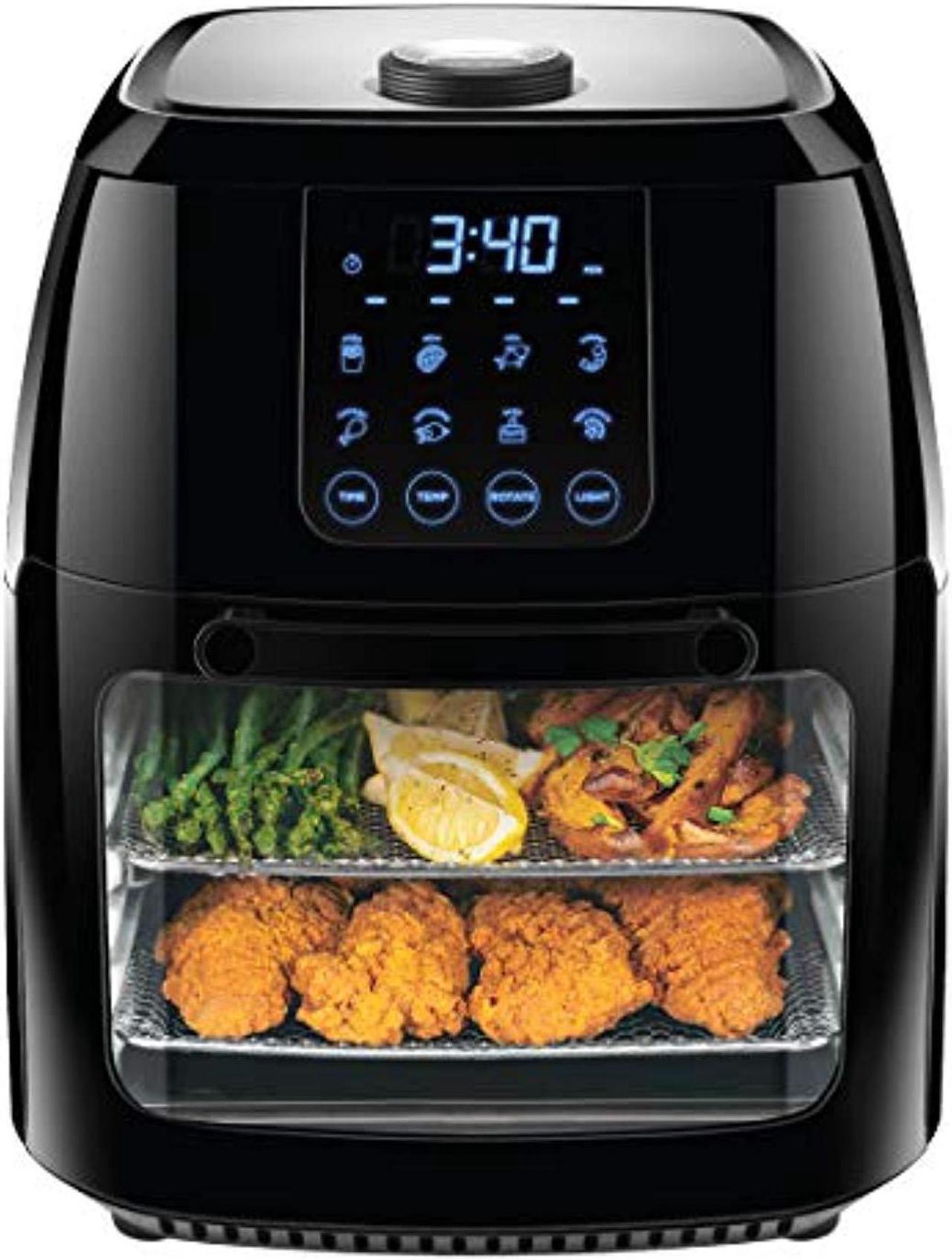 Chefman RJ38-6-RDO 6 Liter Multi-Function Air Fryer Rotisserie Dehydrator, Black