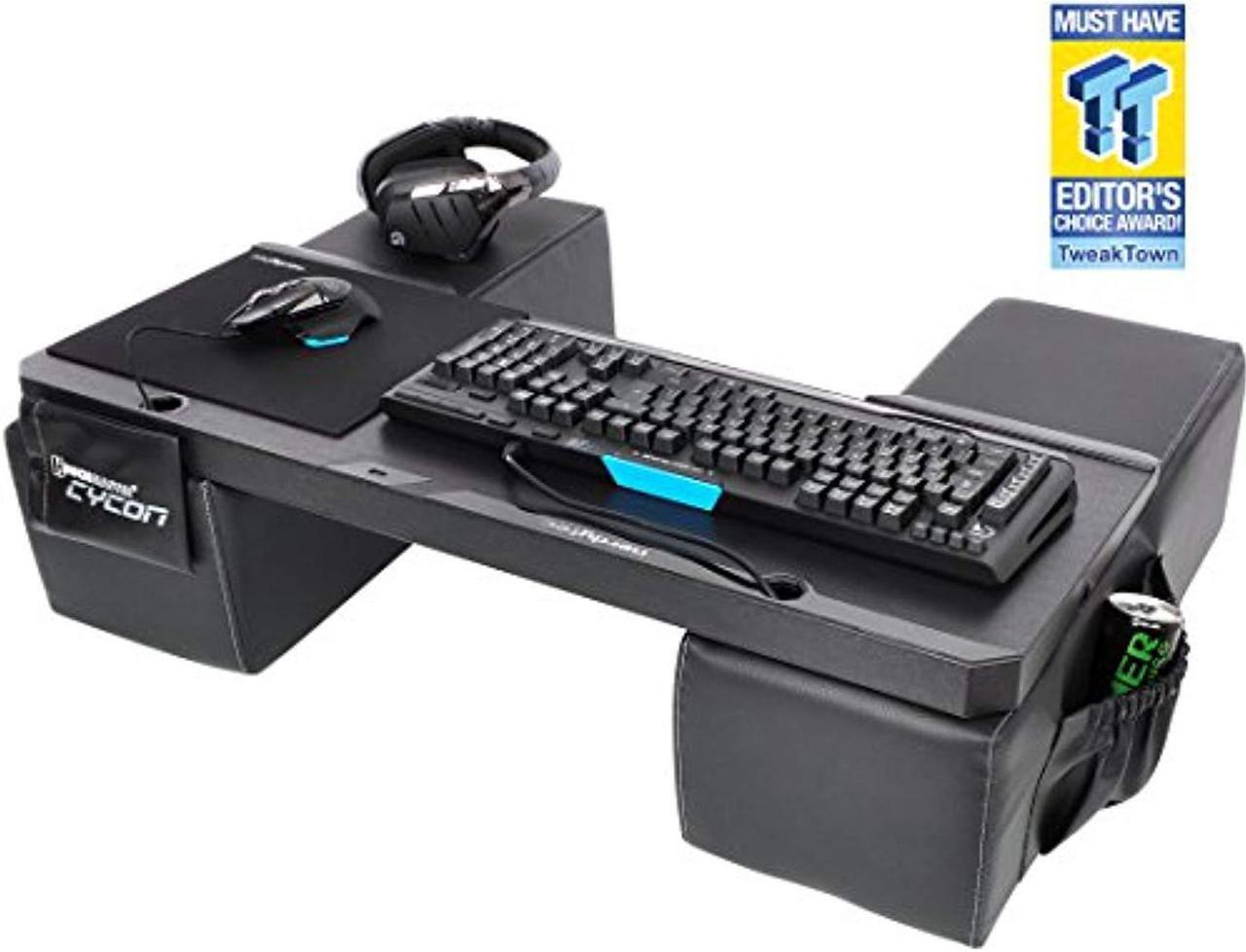 Alt view image 9 of 10 - Couchmaster CYCON - Couch Gaming Lapboard/Lapdesk for Keyboard/Mouse (PC / PS4 / XboxOne) incl. Ergonomic Cushions, Mousepad, 5m Cable (Black Edition)