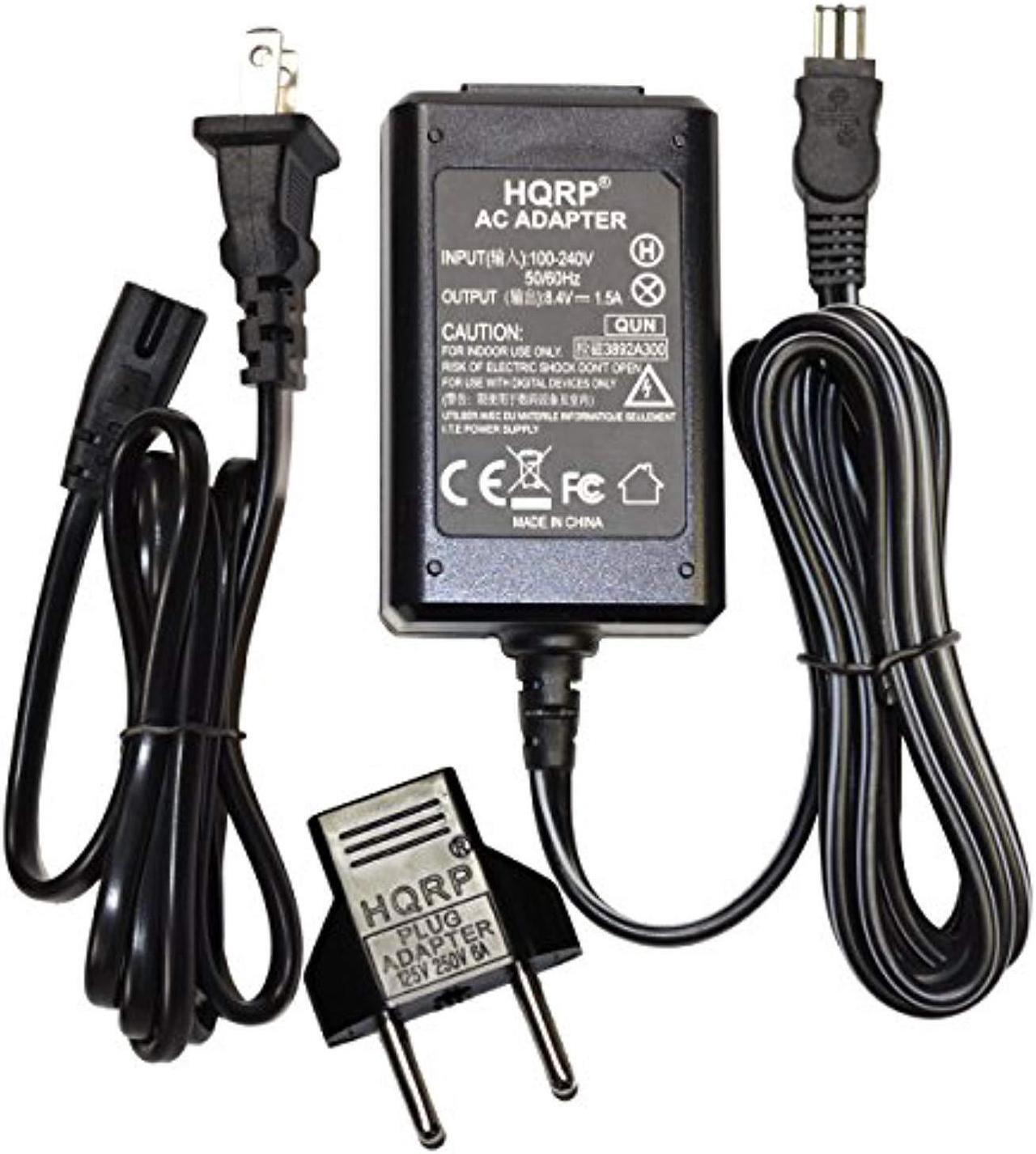 Alt view image 4 of 5 - HQRP AC Adapter / Charger for Sony HandyCam DCR-DVD100, DCR-DVD101, DCR-DVD200, DCR-DVD201, DCR-DVD300, DCR-DVD301 Camcorder with USA Cord & Euro Plug Adapter