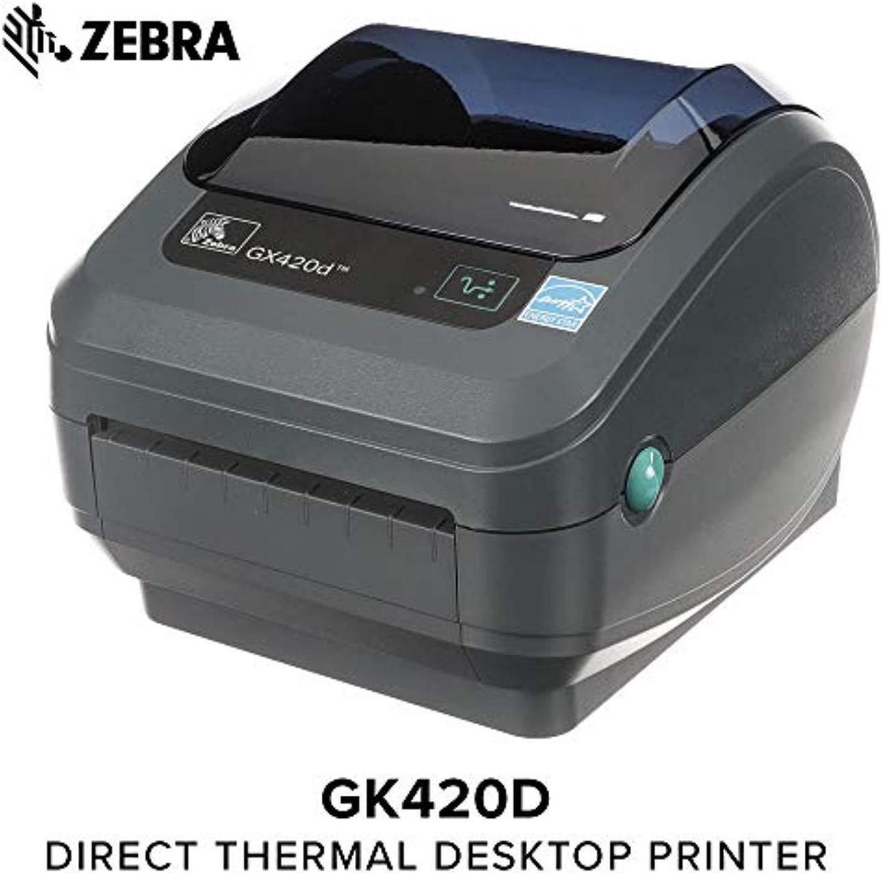 zebra - gx420d direct thermal desktop printer for labels, receipts, barcodes, tags, and wrist bands - print width of 4 in - usb