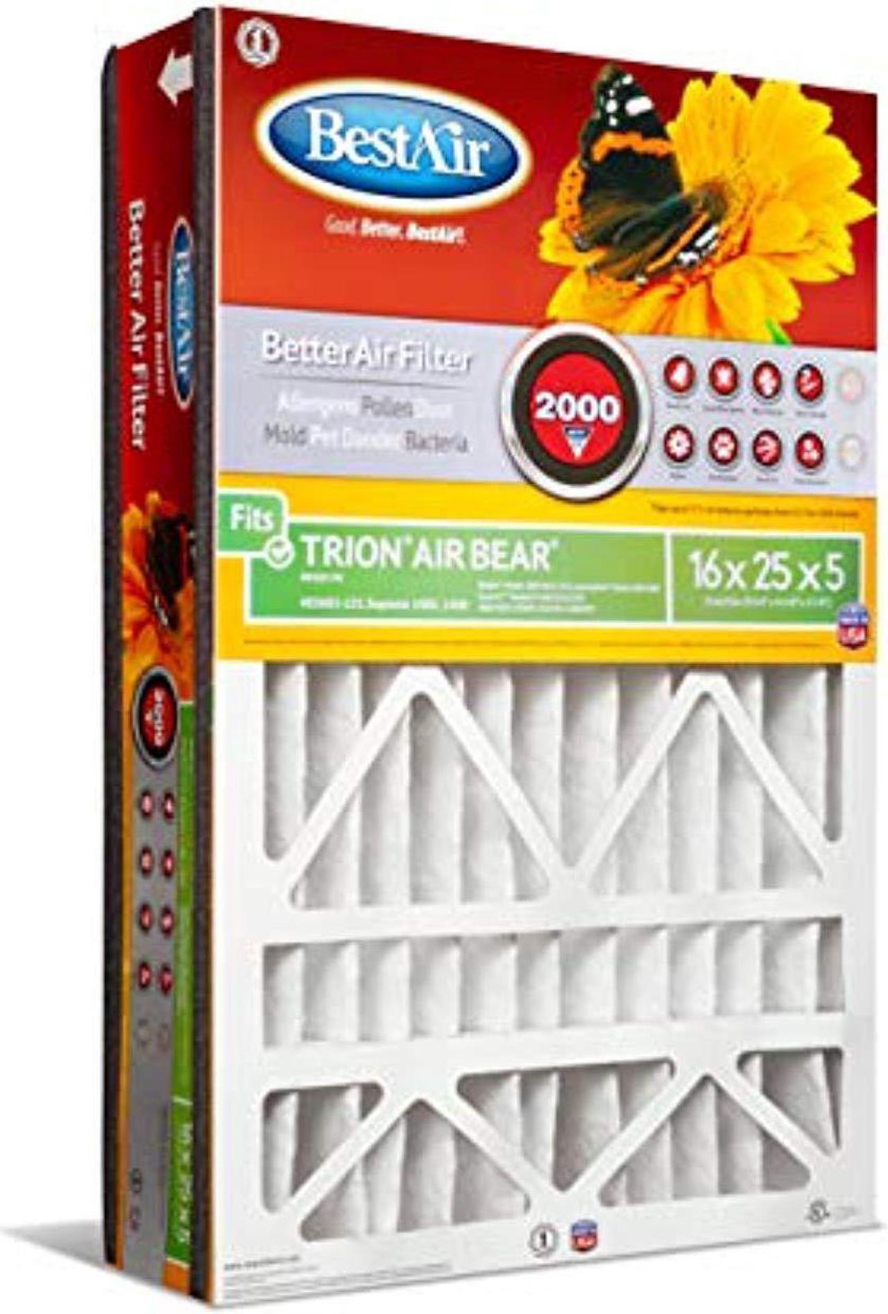 Main image of bestair ab1625-11r air cleaning furnace filter, merv 11, for trion air bear, supreme, skuttle, generalaire, source1 & ultravati