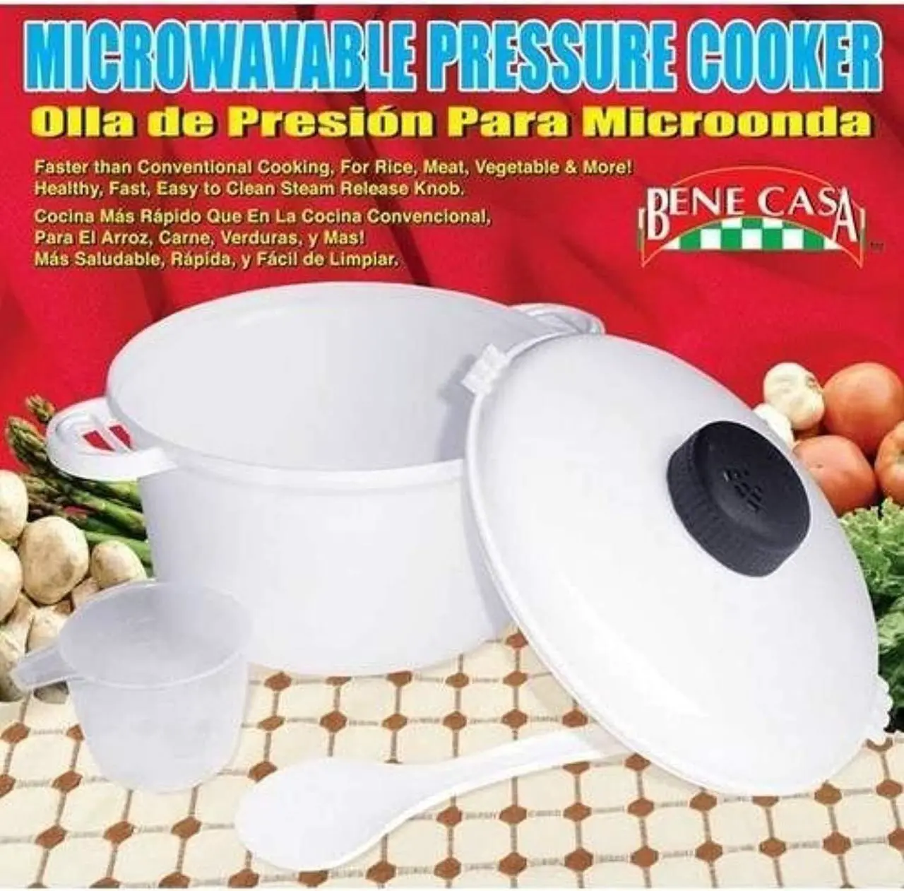 Alt view image 2 of 5 - Bene Casa 16330 Easy Microwave Rice and Pressure Cooker