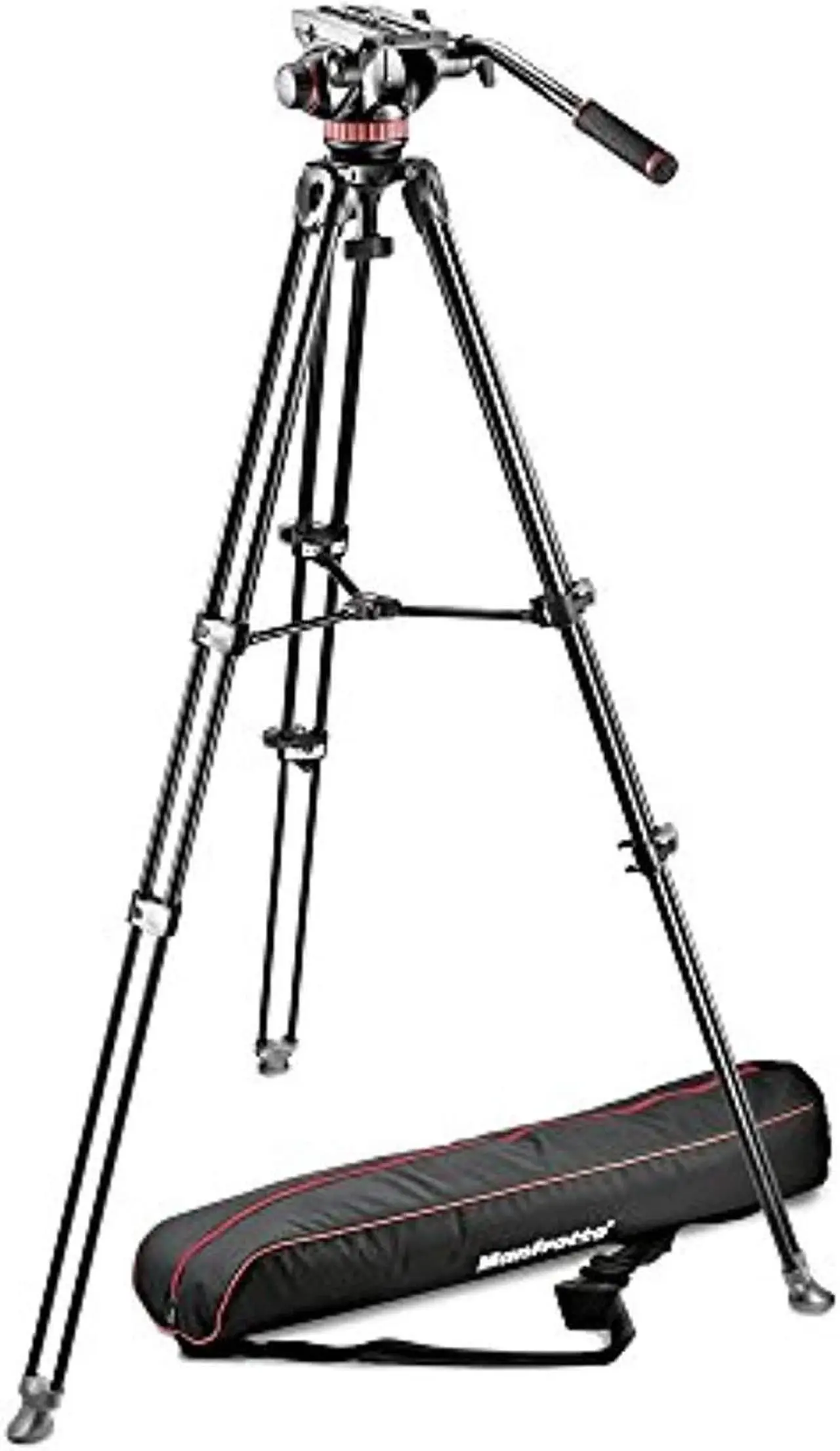 Alt view image 6 of 8 - Manfrotto MVT502AM 3-Section Aluminum Telescopic Twin Leg Tripod, 502 Fluid Head