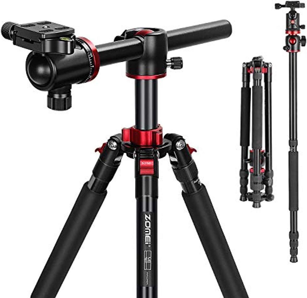 Main image of zomei 75'' tripod,camera tripod for dslr,ball head tripod professional tripods 4 section horizontal tripod with 360 degree ball