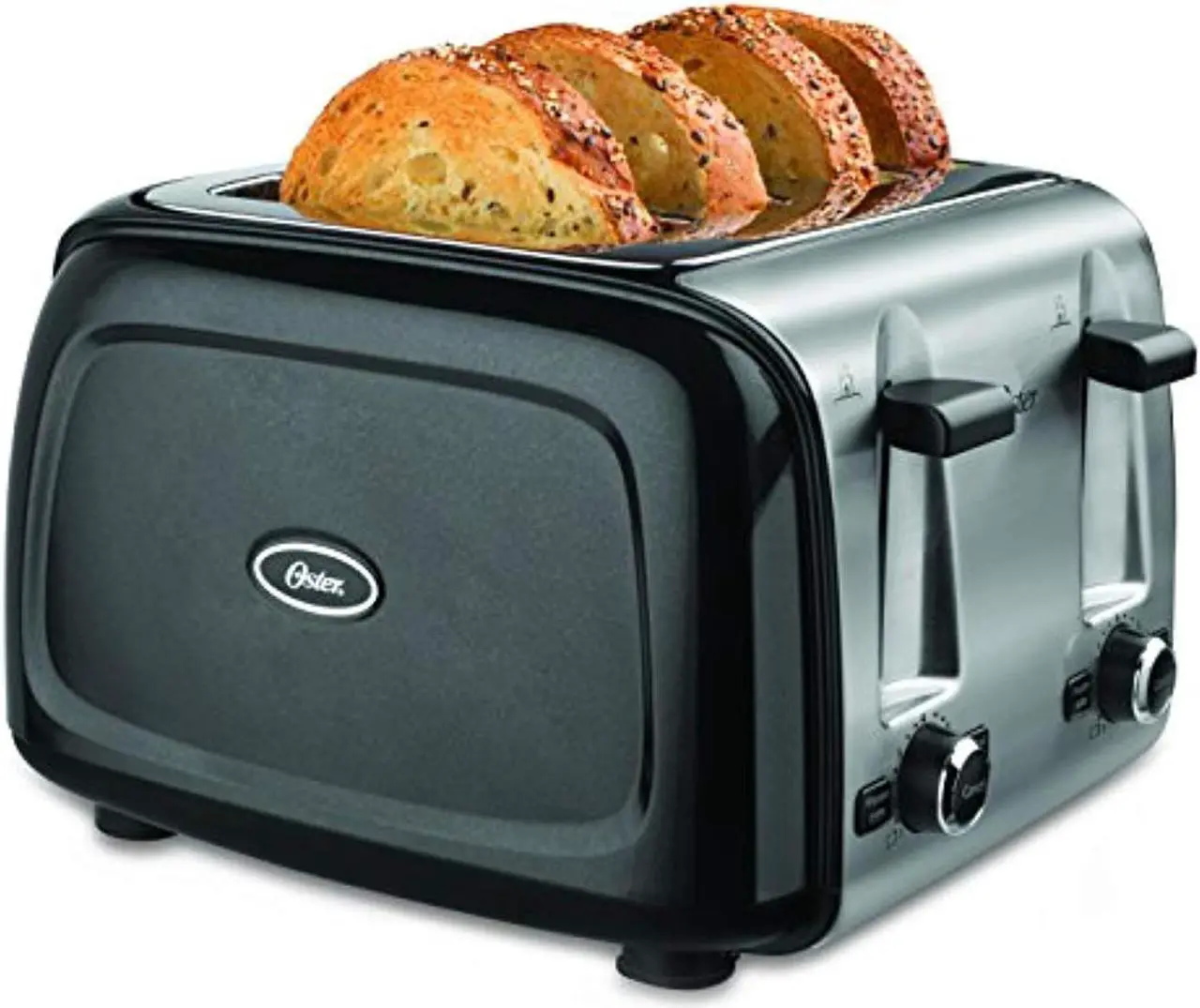 Alt view image 5 of 10 - Oster 4-Slice Toaster, Black Metallic TSSTTRPMB4-NP