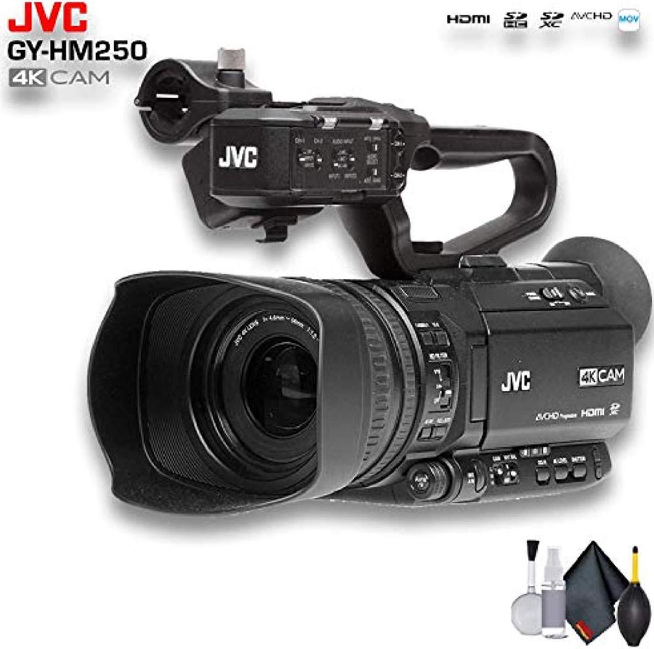 Alt view image 6 of 7 - JVC GY-HM250 UHD 4K Streaming Camcorder with Built-in Lower-Thirds Graphics - Starter Bundle