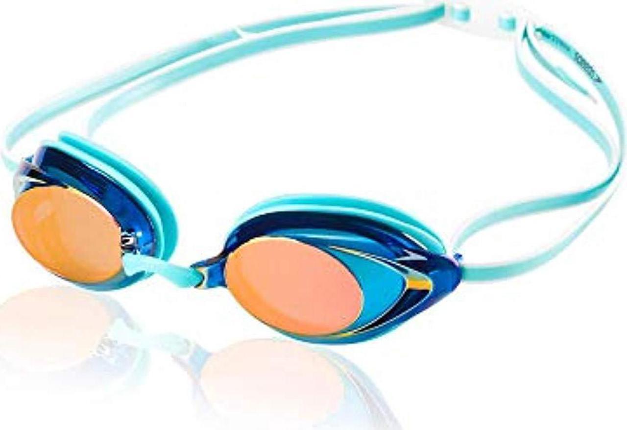 Main image of speedo women's vanquisher 2.0 mirrored swim goggles, panoramic, anti-glare, anti-fog with uv protection