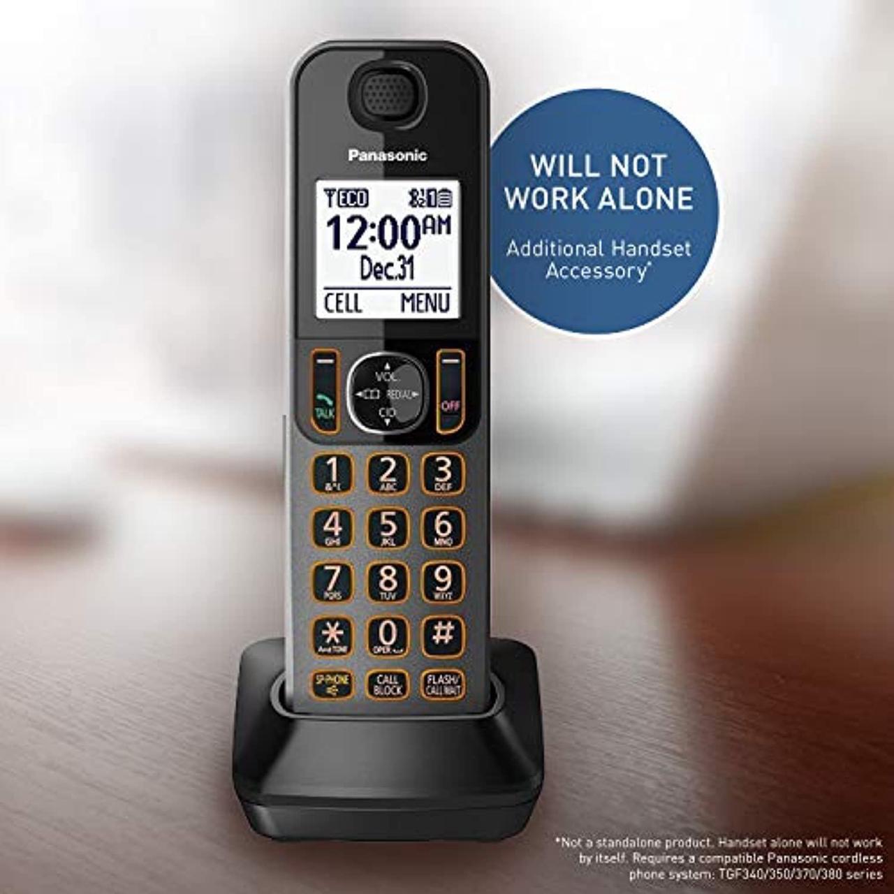 Alt view image 8 of 20 - Panasonic KX-TGFA30M Rplmt Handset KXTGF358 Black