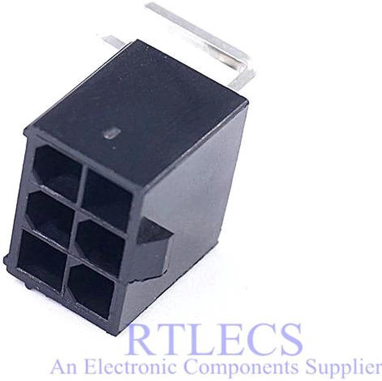 Alt view image 5 of 6 - 5 pcs 4.2 mm 6 Pin Header Male Pin Graphics card GPU PCI-E PCIe Power connector Right Angle Through Hole 2 Square 4 Tapered