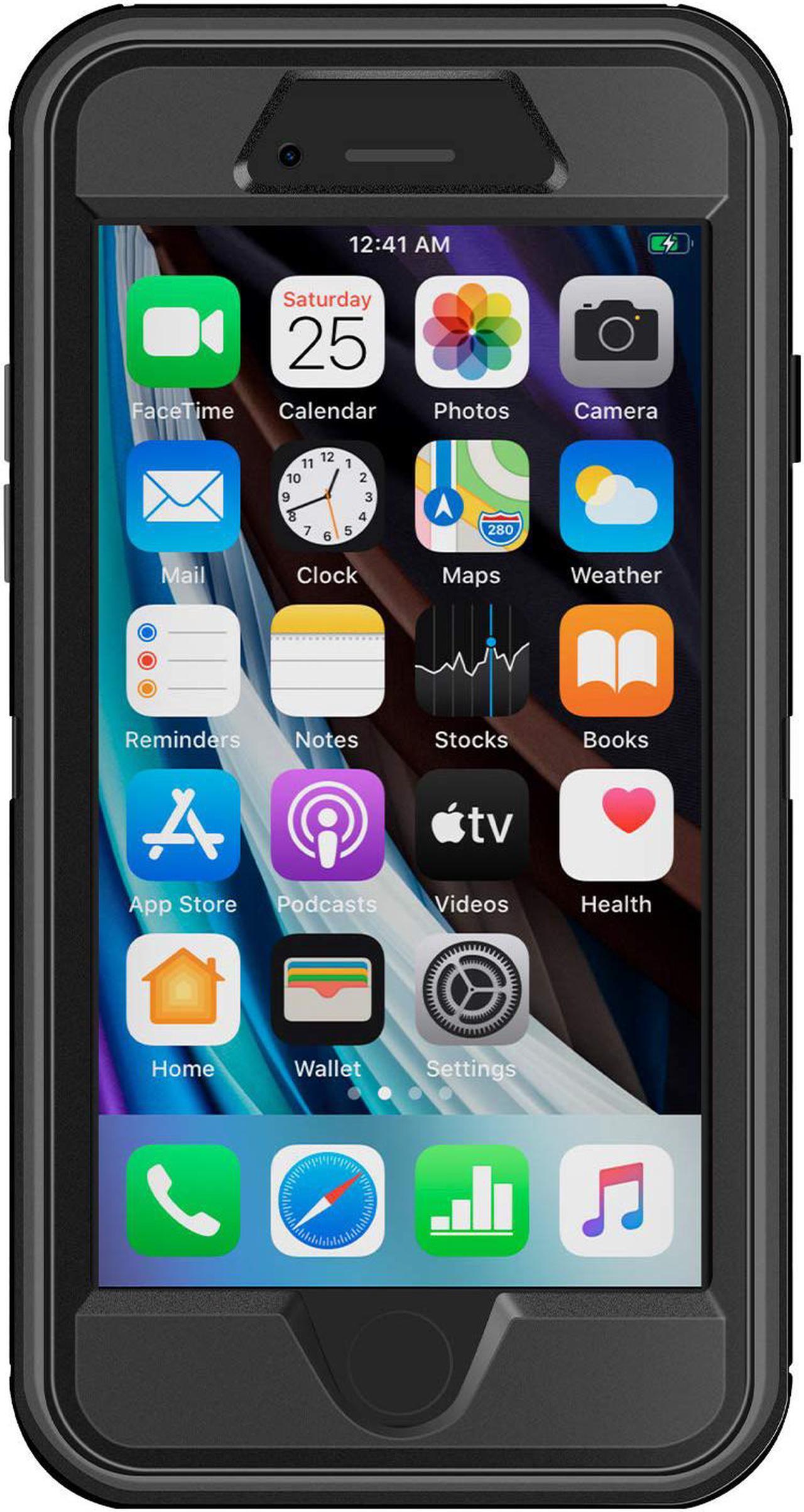 Alt view image 2 of 6 - AICase for iPhone SE 2020 Case, Drop Protection Full Body Rugged Heavy Duty Case Built-in Screen Protector, Shockproof/Drop/Dust Proof 3-Layer Protective Durable Cover for Apple iPhone SE [2nd Gen]