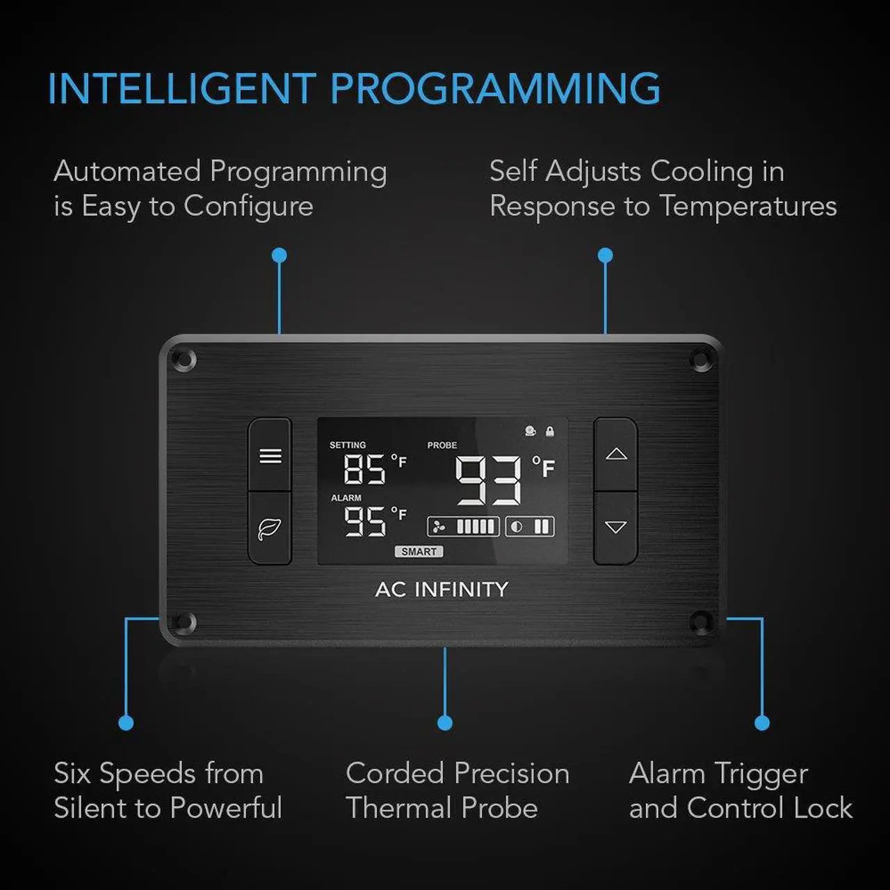 Alt view image 9 of 20 - AC Infinity Thermal Controller, Fan Thermostat and Speed Controller, for Home Theater AV Media Cabinet Cooling