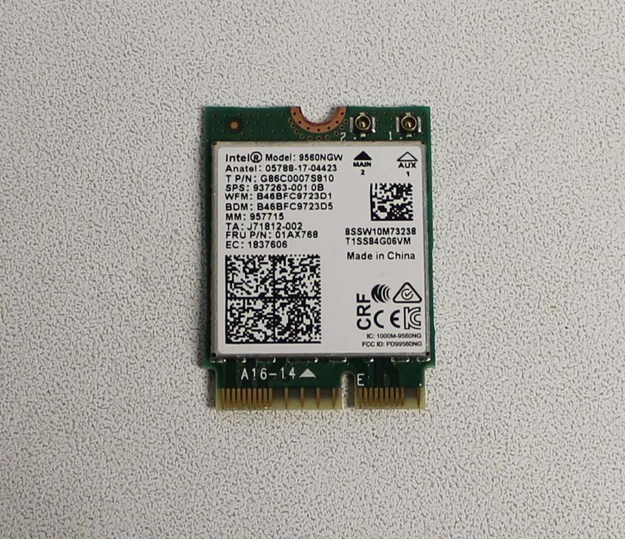Main image of 937263-001 HP 9560NGW 2.4G/5G 300MBPS+1730MBPS 160 MHZ CHANNELS BLUTOOTH 5.0 NGFF COMBO WIFI ADAPTER
