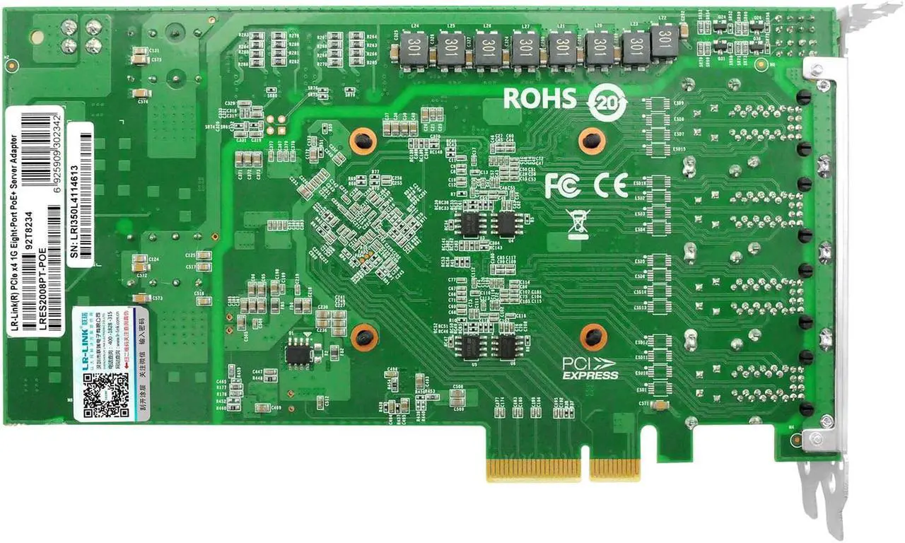 Alt view image 4 of 6 - LR-LINK POE+ 1GB network card NIC Compatible for Intel I350AM4*2, 8*RJ45 Port Ethernet card,1G LAN Adapter Support Windows Server/Windows, Linux, Vmware