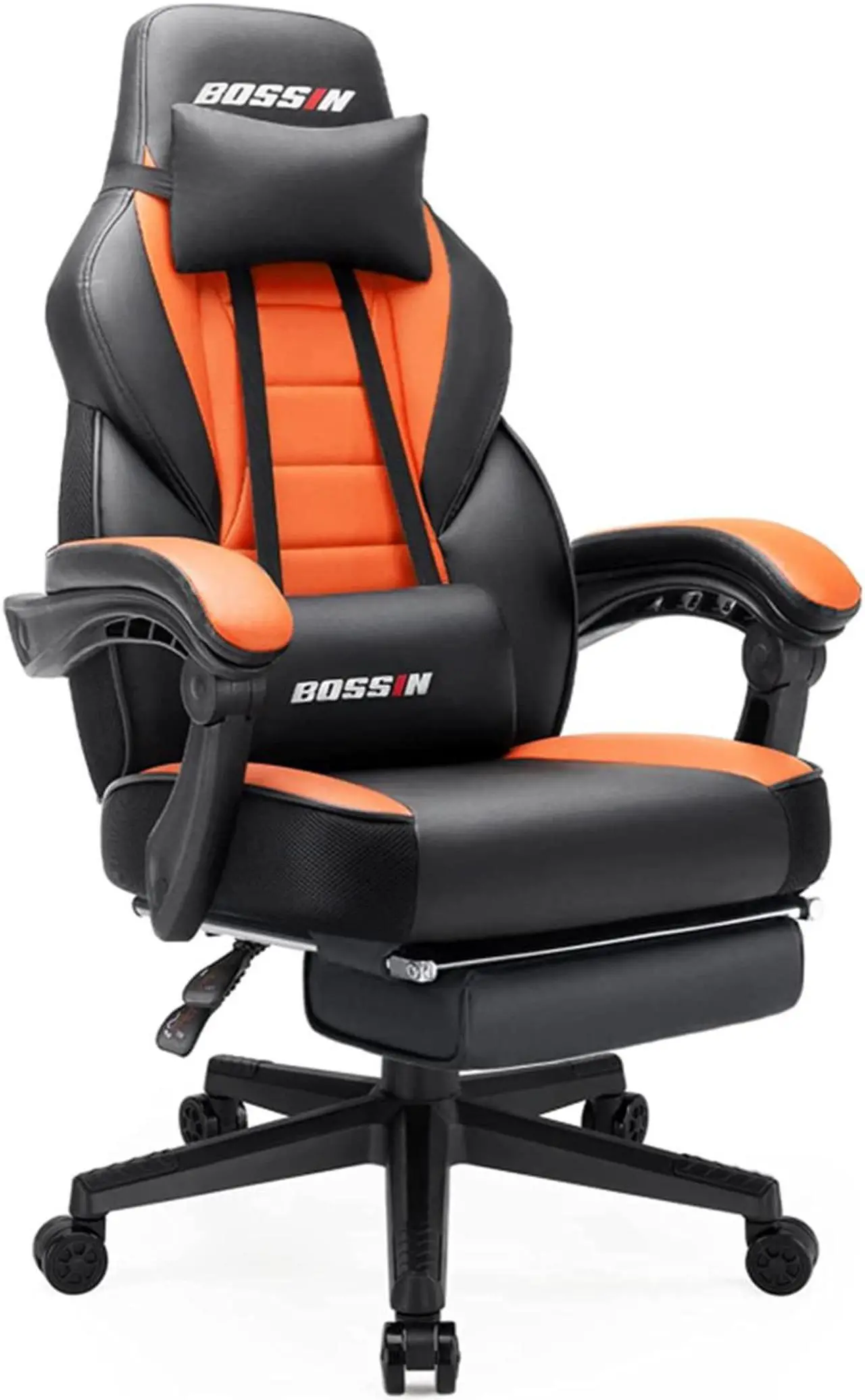 Alt view image 7 of 7 - Bossin Video Game Chairs with footrest,Gamer Chair for Adults,Big and Tall Gaming Chair 400lb Capacity,Gaming Chairs for Teens,Racing Style Gaming Computer Chair with Headrest and Lumbar Support