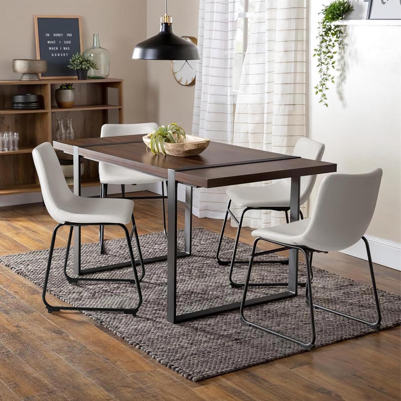 Alt view image 7 of 7 - BOSSIN 18 inch Bar Stools Set of 2,Counter Height Bar Stools with Back, Modern PU Leather Stools with Metal Leg and Footrest (White, 2 PCs 18" Dining Chairs)