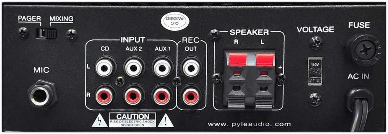Alt view image 3 of 20 - Home Audio Power Amplifier System - 2X40W Mini Dual Channel Mixer Sound Stereo Receiver Box w/ AUX, Mic Input - For Amplified Speakers, PA, CD Player, Theater via RCA, Studio Use - Pyle PTA2