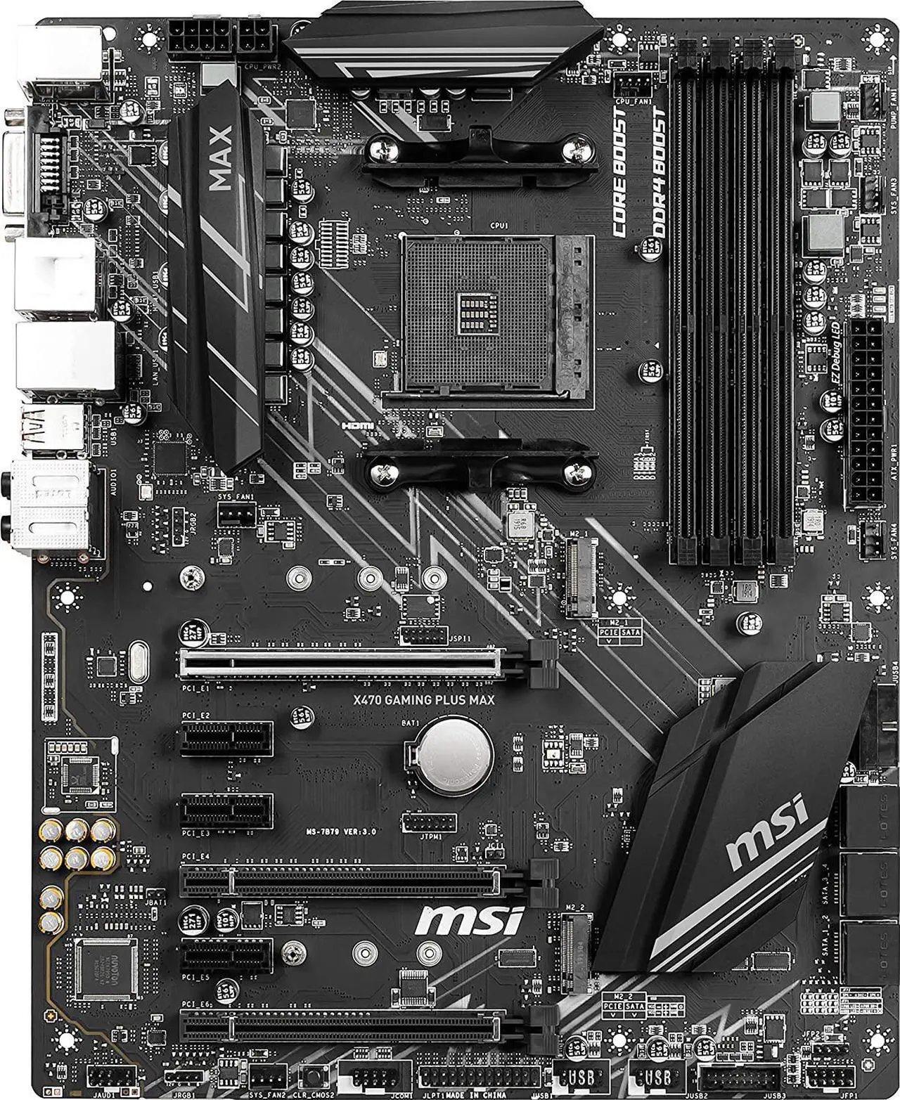 Alt view image 2 of 10 - MSI X470 GAMING PLUS MAX AM4 AMD X470 SATA 6Gb/s ATX AMD Motherboard