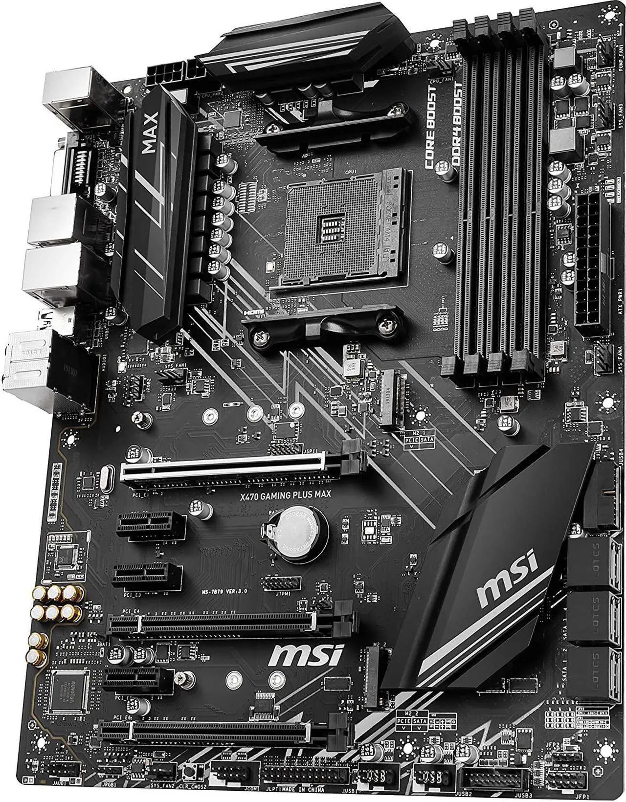 Alt view image 5 of 10 - MSI X470 GAMING PLUS MAX AM4 AMD X470 SATA 6Gb/s ATX AMD Motherboard