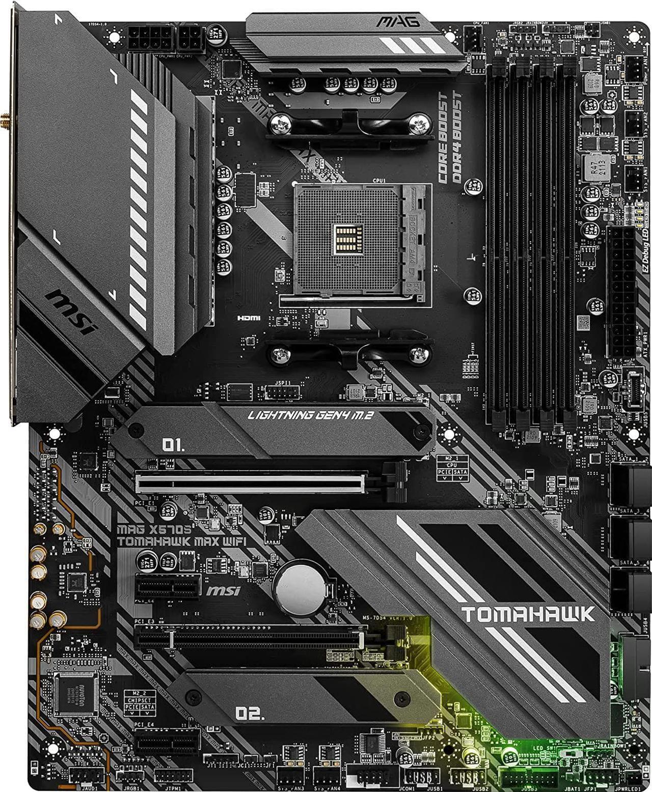 Alt view image 2 of 6 - MSI MAG X570S TOMAHAWK MAX WIFI AM4 AMD X570 SATA 6Gb/s USB 3.0 ATX AMD Motherboard