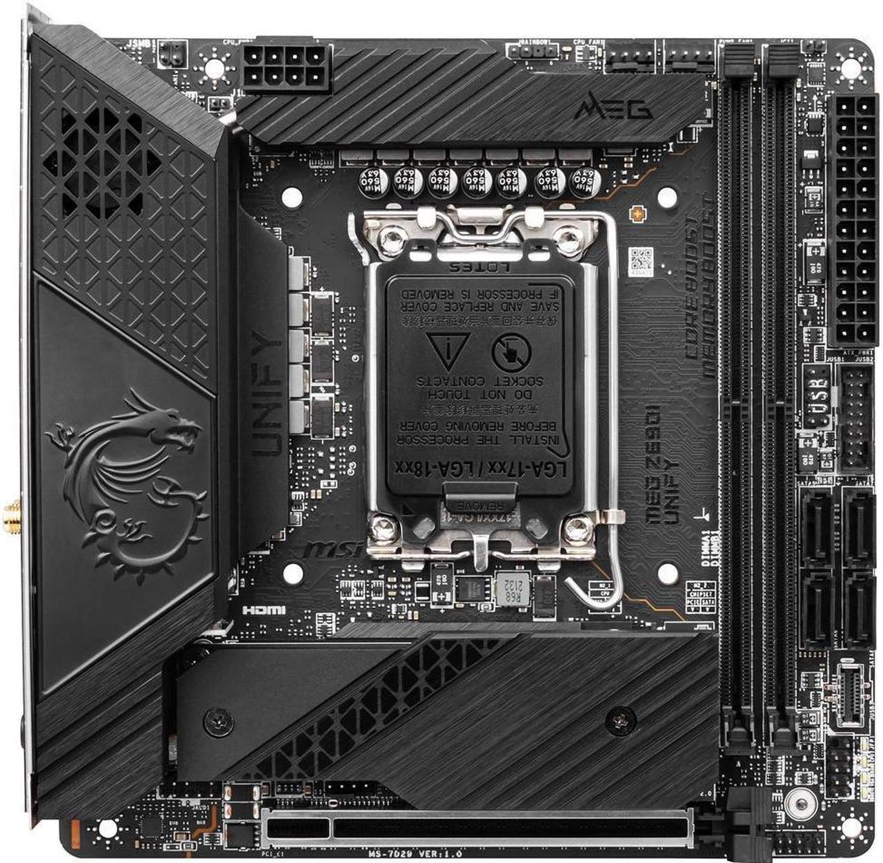 Alt view image 2 of 6 - MSI MEG Z690I UNIFY DDR5 LGA 1700 Intel Z690 SATA 6Gb/s Mini ITX Intel Motherboard