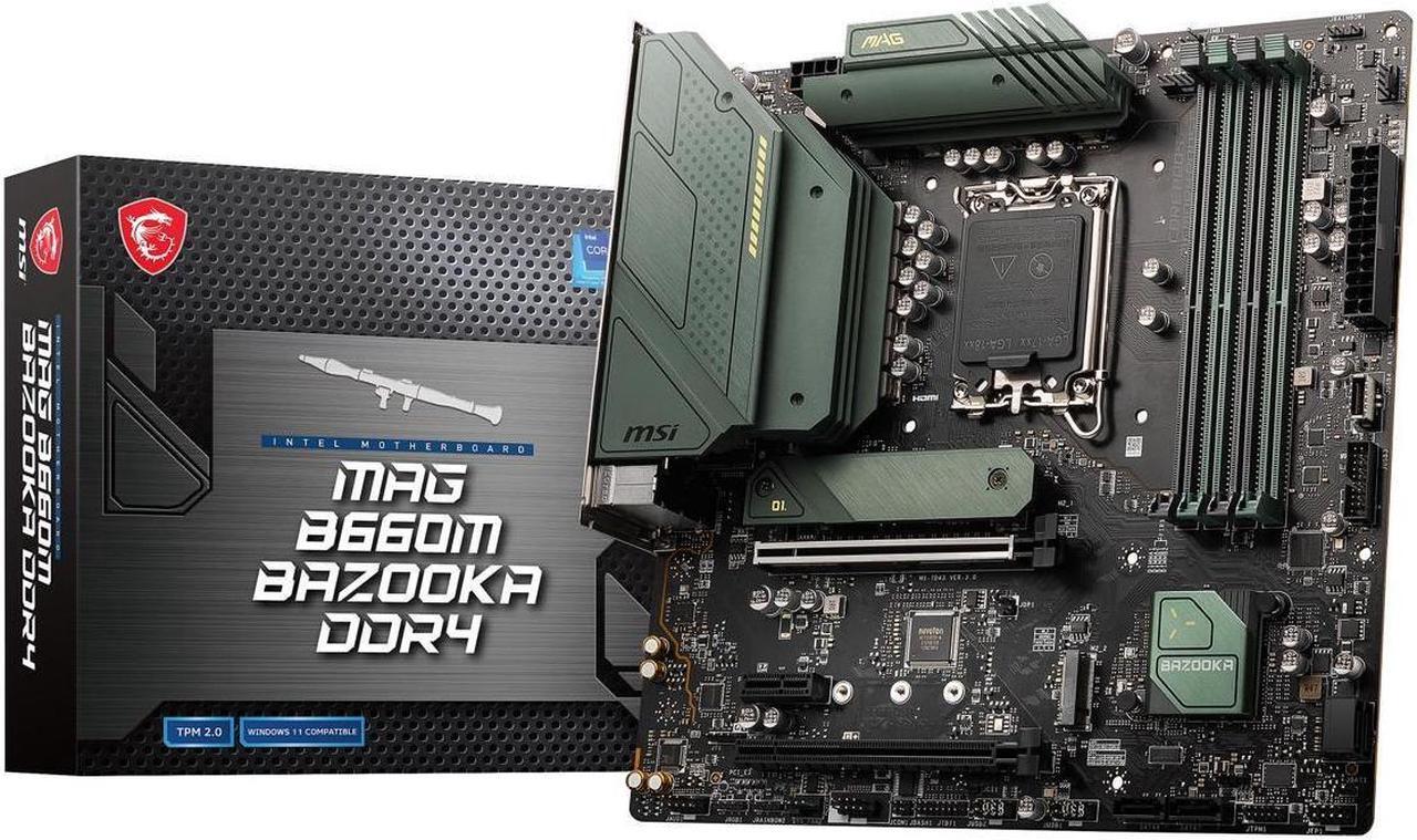 Main image of MSI MAG B660M BAZOOKA DDR4 LGA 1700 Intel B660 SATA 6Gb/s Micro ATX Intel Motherboard