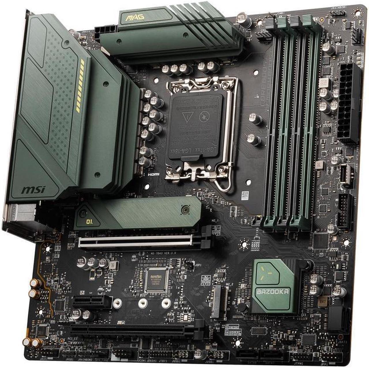Alt view image 3 of 6 - MSI MAG B660M BAZOOKA DDR4 LGA 1700 Intel B660 SATA 6Gb/s Micro ATX Intel Motherboard