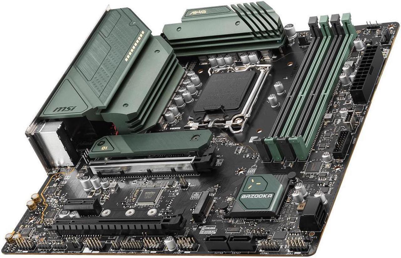 Alt view image 4 of 6 - MSI MAG B660M BAZOOKA DDR4 LGA 1700 Intel B660 SATA 6Gb/s Micro ATX Intel Motherboard