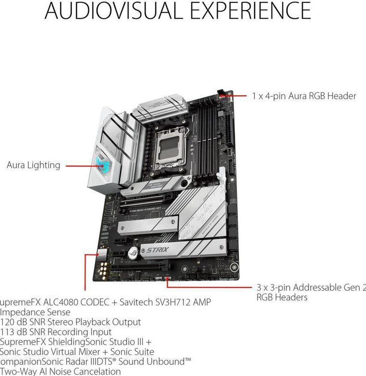Alt view image 5 of 7 - ASUS ROG STRIX B650-A GAMING WIFI 6E Socket AM5 (LGA 1718) Ryzen 7000 gaming motherboard(12 + 2 power stages, DDR5, three M.2 slots, PCIe 4.0, 2.5G LAN, WiFi 6E, USB 3.2 Gen 2x2 Type-C port)