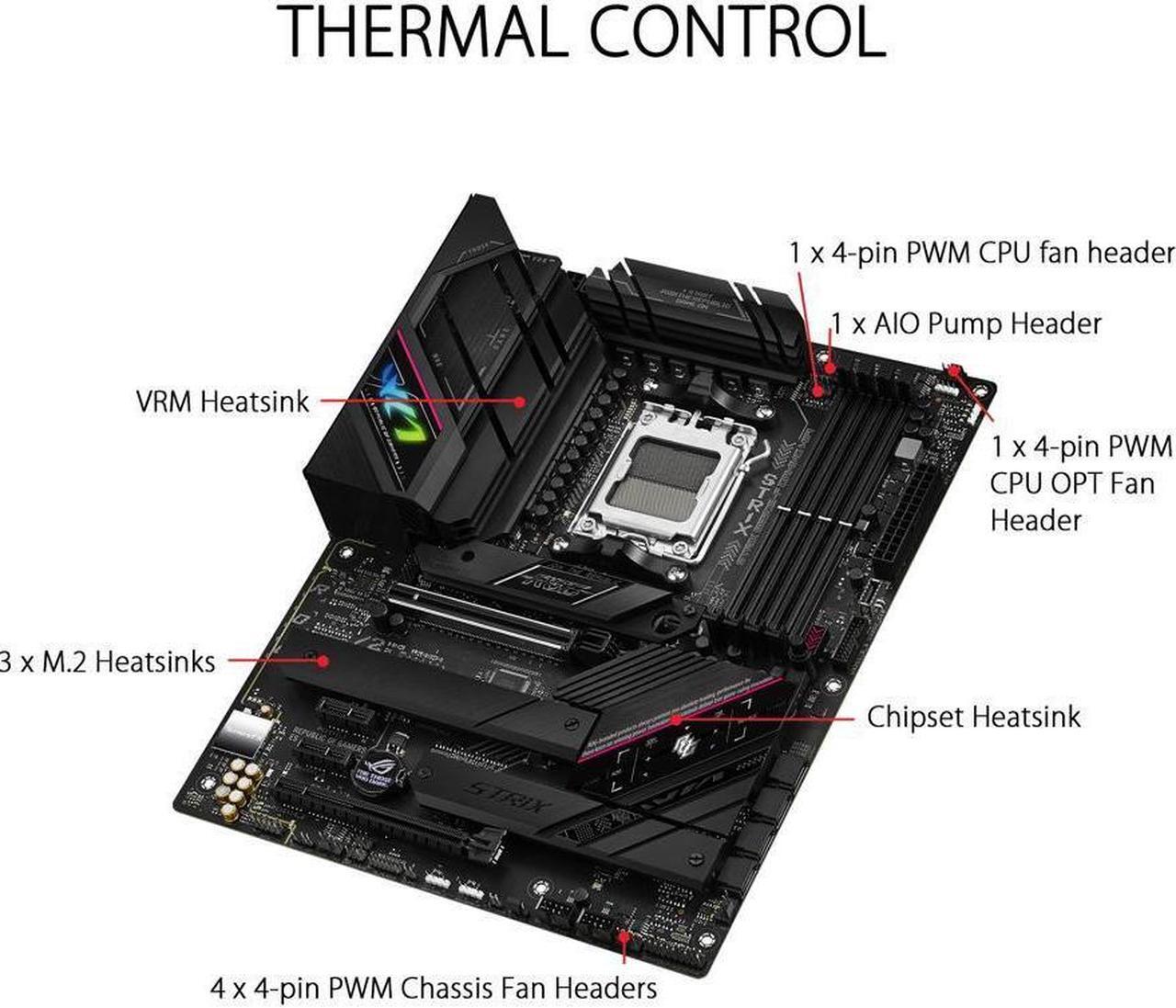 Alt view image 4 of 7 - ASUS ROG STRIX B650E-F GAMING WiFi Socket AM5 (LGA 1718) Ryzen 7000 gaming motherboard(12 + 2 power stages, DDR5, three M.2 slots, PCIe 5.0, WiFi 6E, 2.5G LAN, USB 3.2 Gen 2x2 Type-C® port)