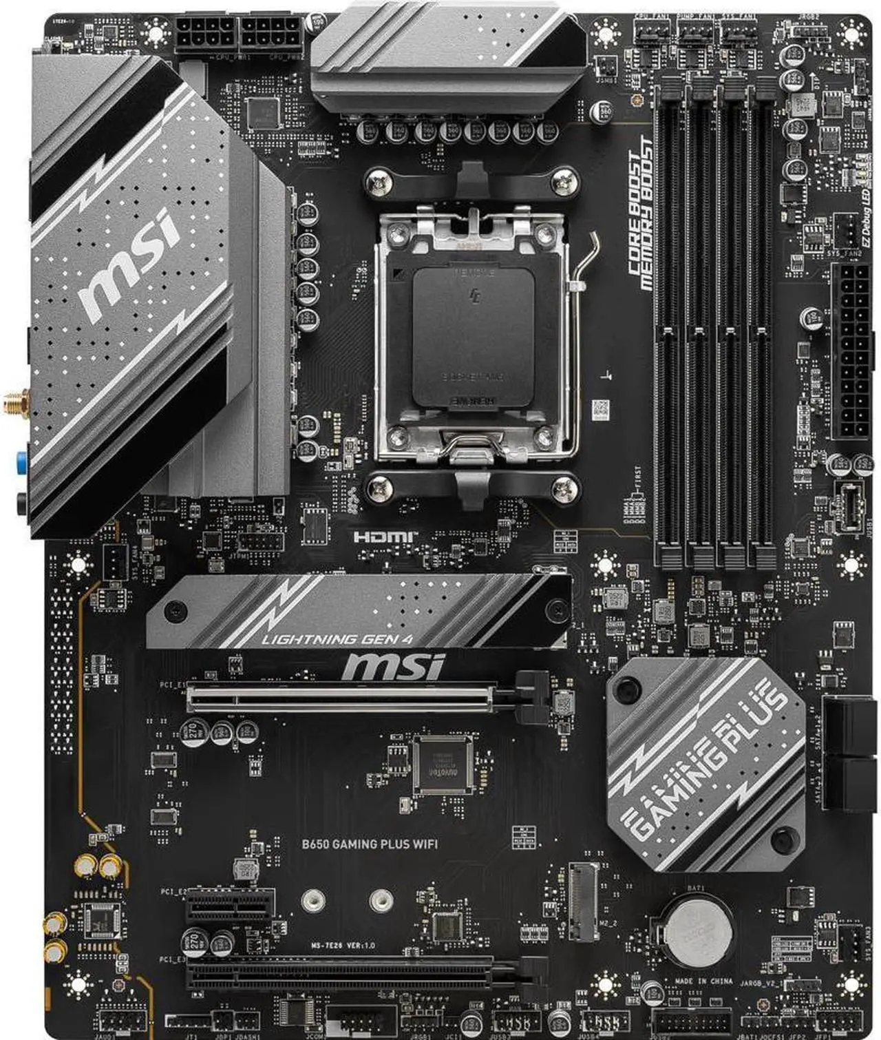 Alt view image 2 of 6 - MSI B650 GAMING PLUS WIFI AM5 AMD B650 SATA 6Gb/s ATX Motherboard