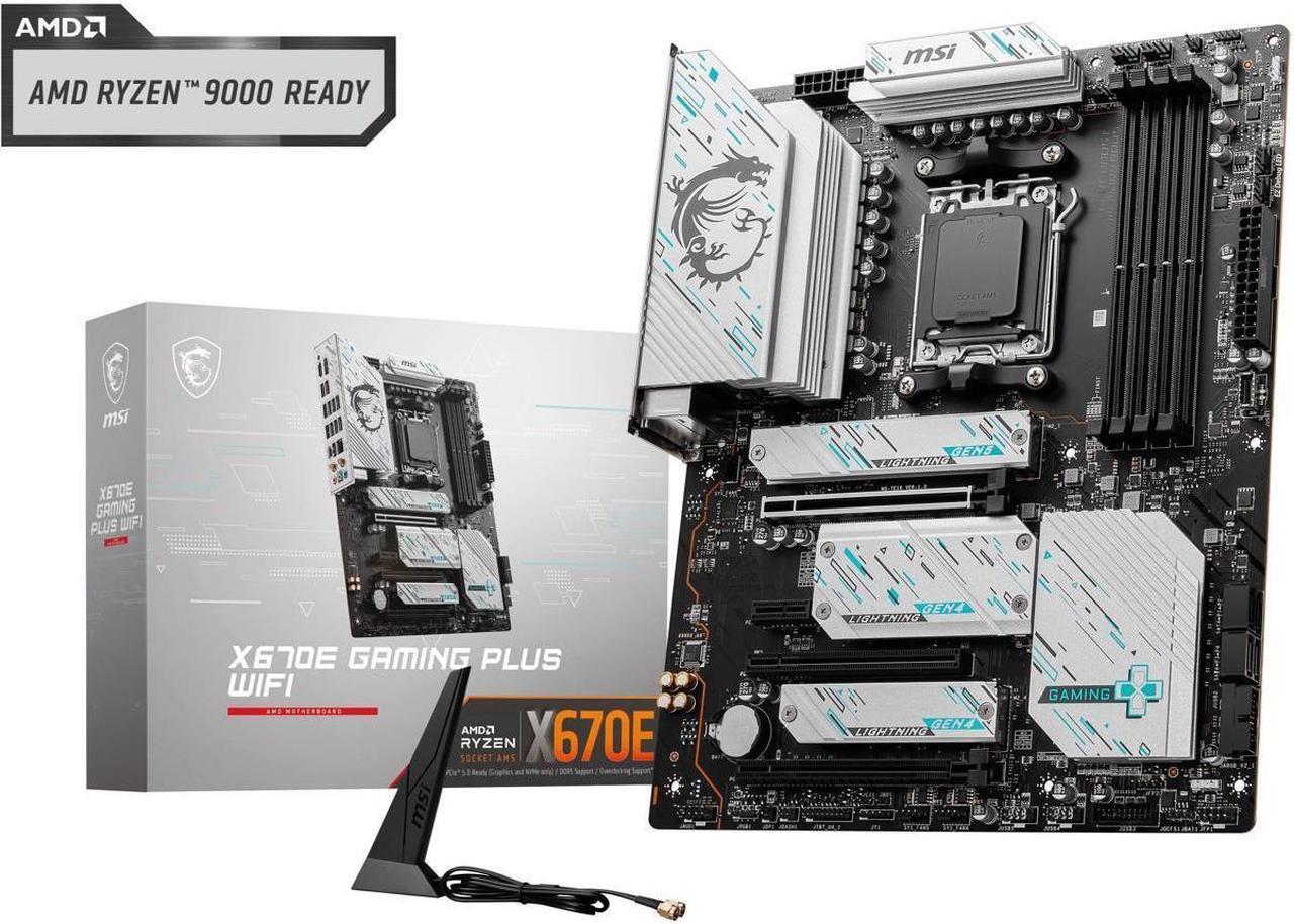 Main image of MSI X670E GAMING PLUS WIFI AM5 AMD Ryzen 7000 SATA 6Gb/s ATX DDR5   4x M.2  2.5Gbps LAN  AMD Wi-Fi 6E Bluetooth Motherboards - AMD