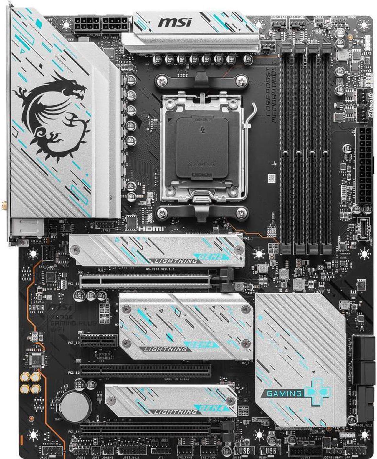 Alt view image 2 of 5 - MSI X670E GAMING PLUS WIFI AM5 AMD Ryzen 7000 SATA 6Gb/s ATX DDR5   4x M.2  2.5Gbps LAN  AMD Wi-Fi 6E Bluetooth Motherboards - AMD
