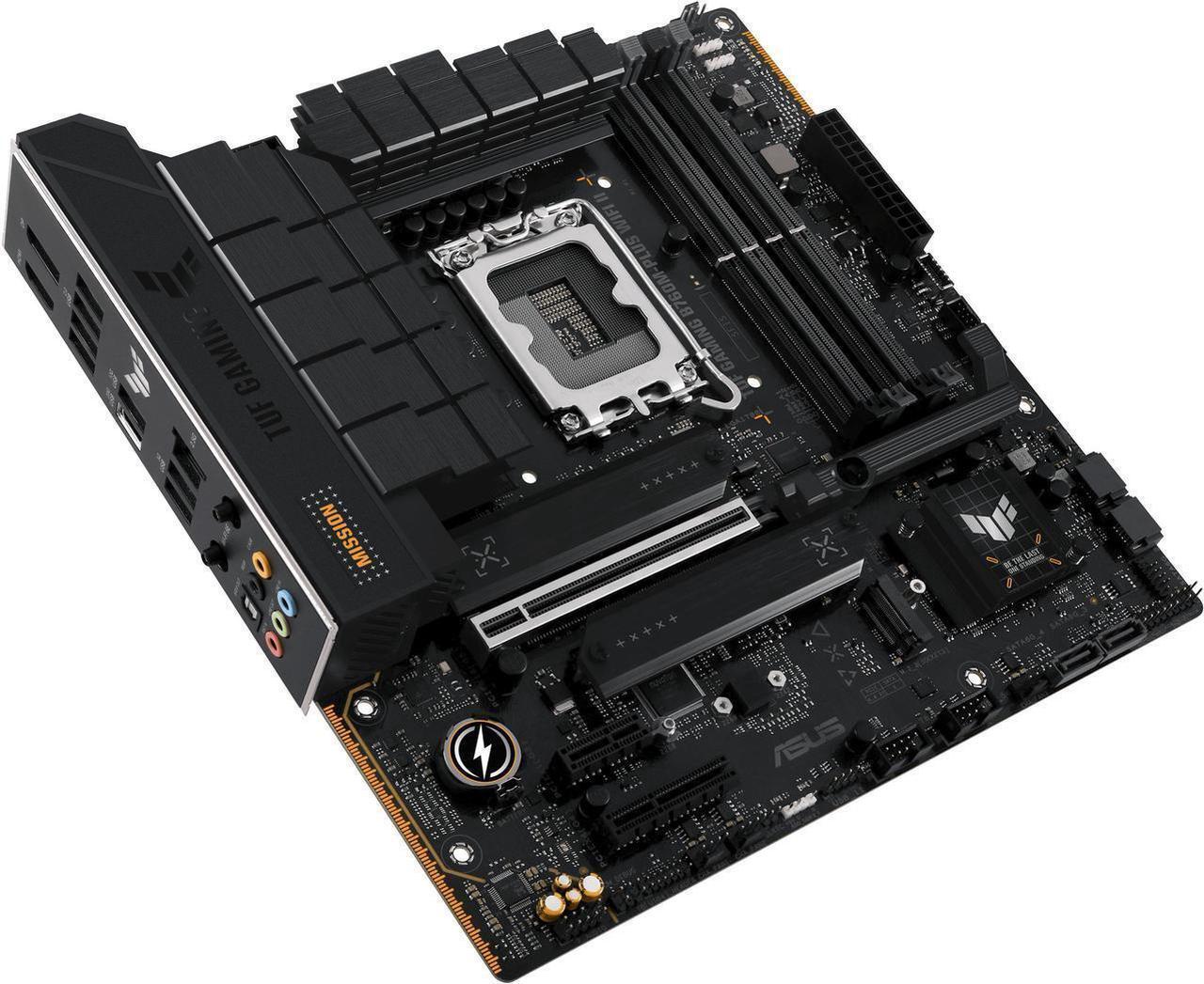 Alt view image 3 of 9 - TUF GAMING B760M-PLUS WIFI II Intel B760 LGA 1700 mATX motherboard with PCIe 5.0, three 4.0 M.2 slots, DDR5, WiFi 6E With Q-Antenna, Realtek 2.5Gb Ethernet, DisplayPort, HDMI, SATA 6 Gbps