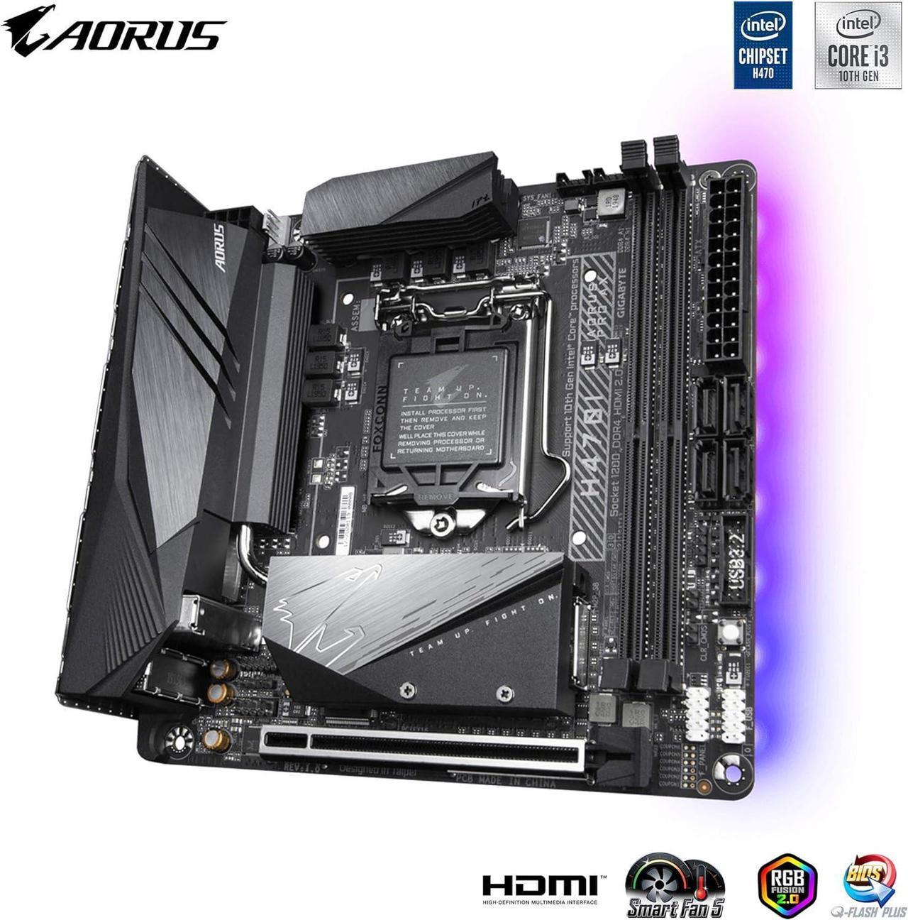 Alt view image 3 of 5 - GIGABYTE H470I AORUS PRO AX LGA 1200 Intel H470 Mini-ITX Motherboard with Dual M.2, SATA 6Gb/s, USB 3.2 Gen 1, WIFI 6, 2.5 GbE LAN