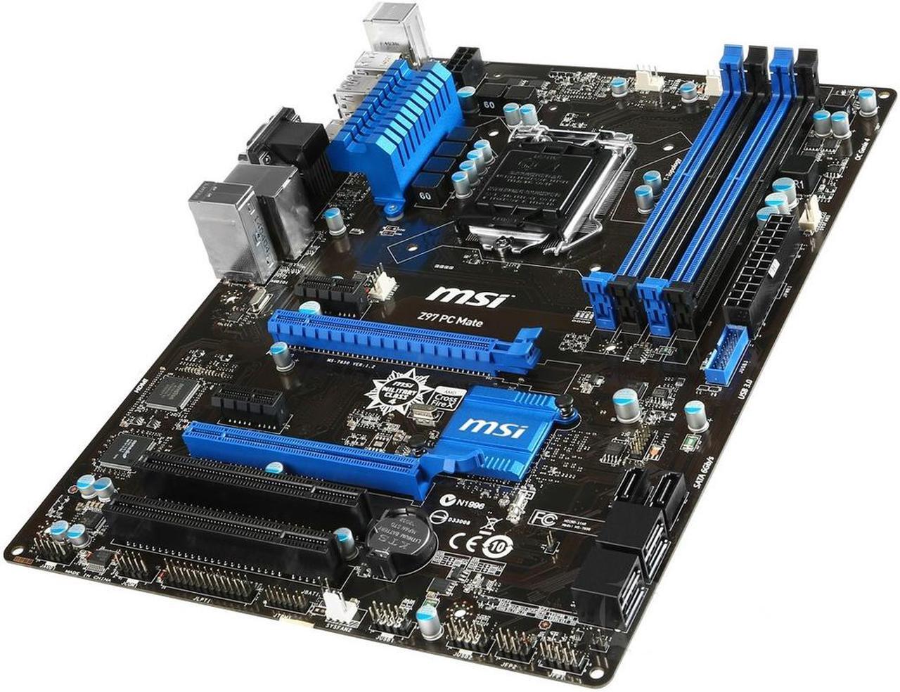 Alt view image 4 of 9 - MSI Z97 PC Mate LGA 1150 Intel Z97 HDMI SATA 6Gb/s USB 3.0 ATX Intel Motherboard