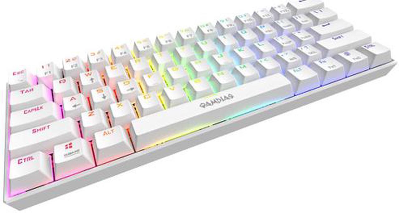 Alt view image 2 of 5 - GAMDIAS 60% Mechanical Keyboard (White) RED switches, USB type-C cable.  HERMES E3