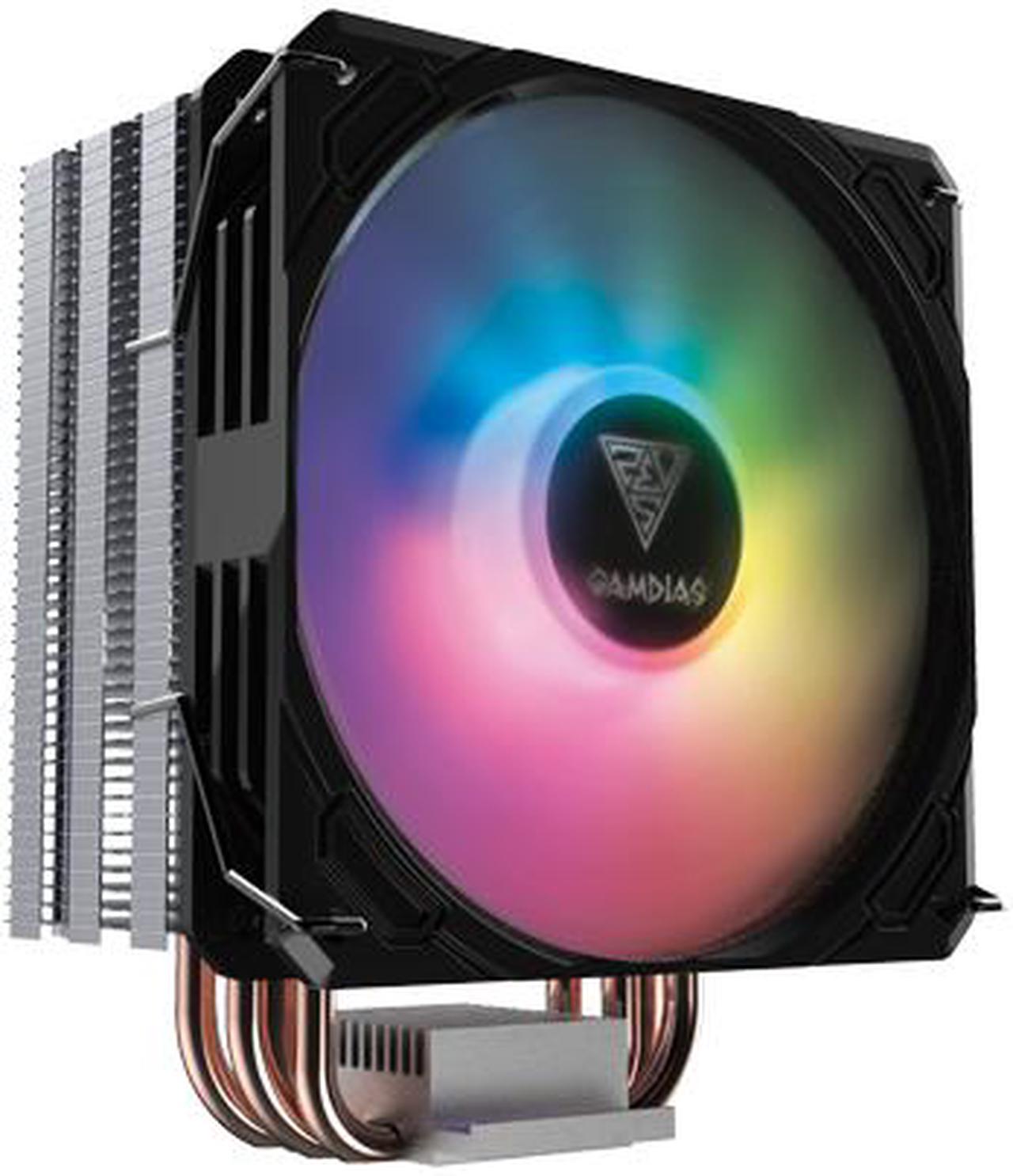 Gamdias BOREAS E1 CPU air cooler 120mm fan, 5V 3-pin RGB sync, PWM, Thick Aluminum Base Plate, 4 Copper Heat-Pipes.