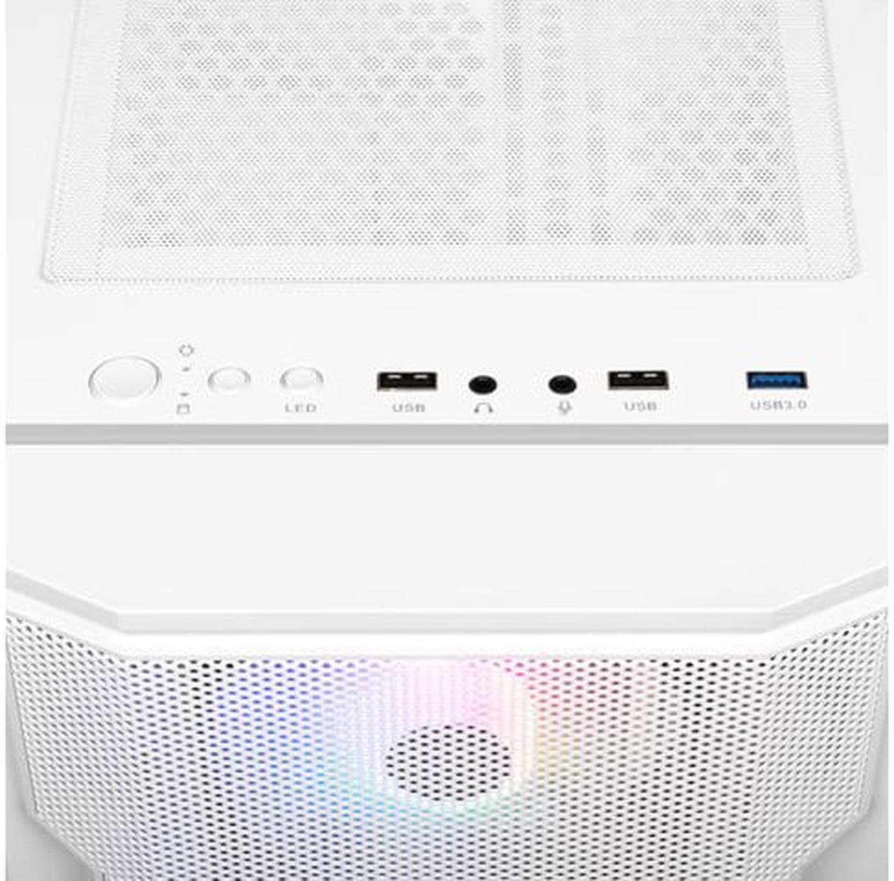 Alt view image 7 of 7 - Gamdias ATHENA M6 WH, white mesh high air flow, 4x ARGB PWM 120mm fans w/ 5v 3pin sync, under glow side tempered glass, ATX