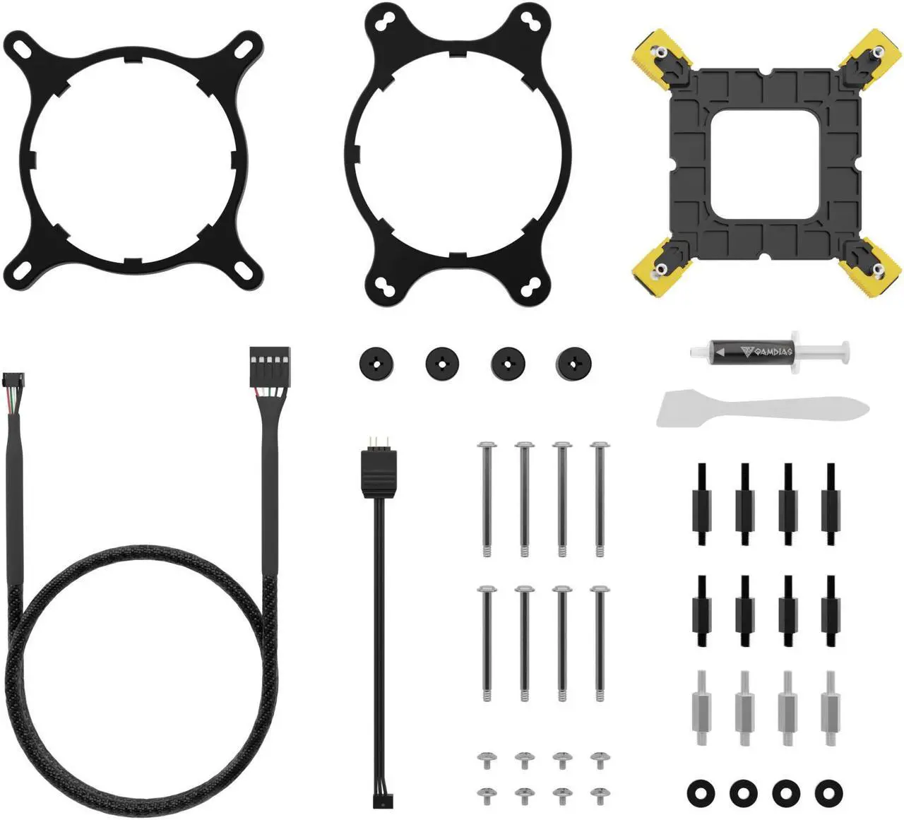 Alt view image 5 of 7 - Gamdias CHIONE M4-240 Liquid CPU cooler with 2.1" LCD display, 240mm AIO Radiator , PWM, ARGB 5v-3pin, LGA 1700 Ready / AM5 Compatible