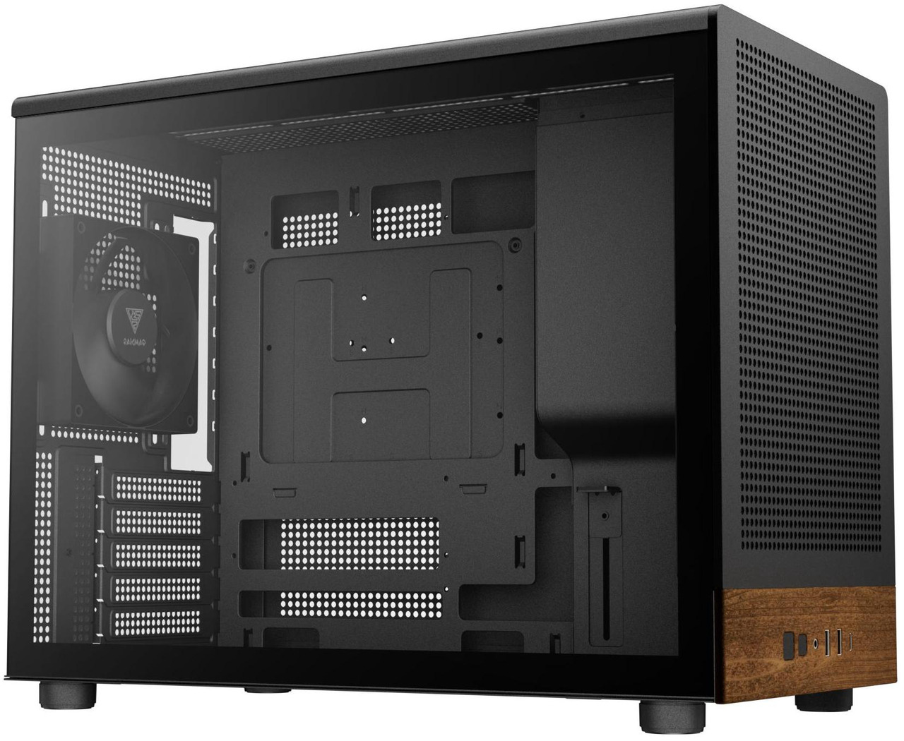 Open Box: Gamdias ATHENA M4M WOOD mini ITX, mATX, micro mesh small form factor PC case, includes 3 PWM fans (Airflow up to 57.56 CFM), fits: 395mm GPU, ATX PSU, and 360mm radiators. - Newegg.com - Open Box condition - Image 8