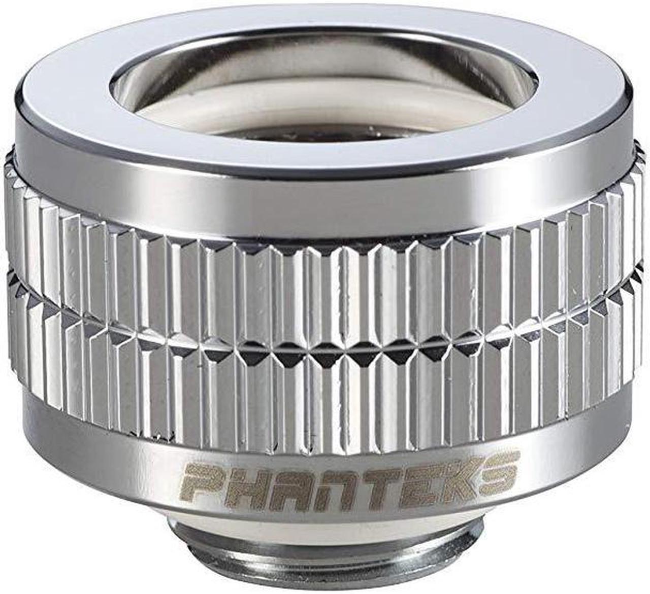 Phanteks - G 1/4" Hard Tubing Compression Fitting for 16mm OD Viton O-Rings Aluminum Ring Cap - Chrome Cooling PH-HTC1612_CR