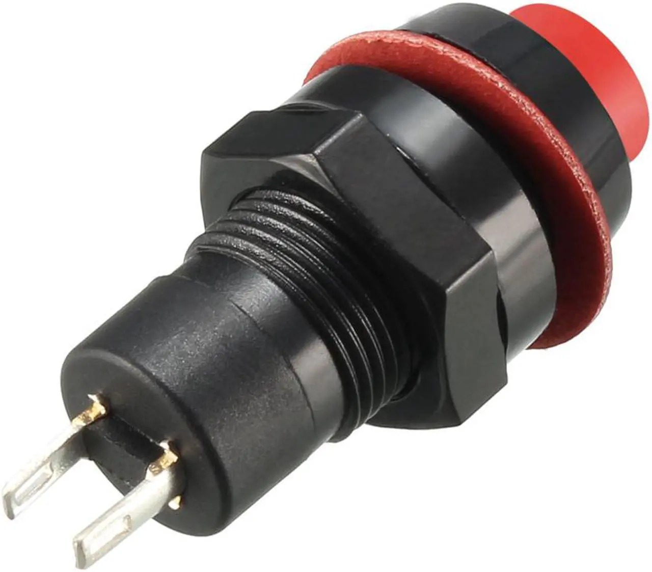 Alt view image 4 of 4 - 10mm Mounting Hole Red Latching Push Button Switch SPST NO 2pcs