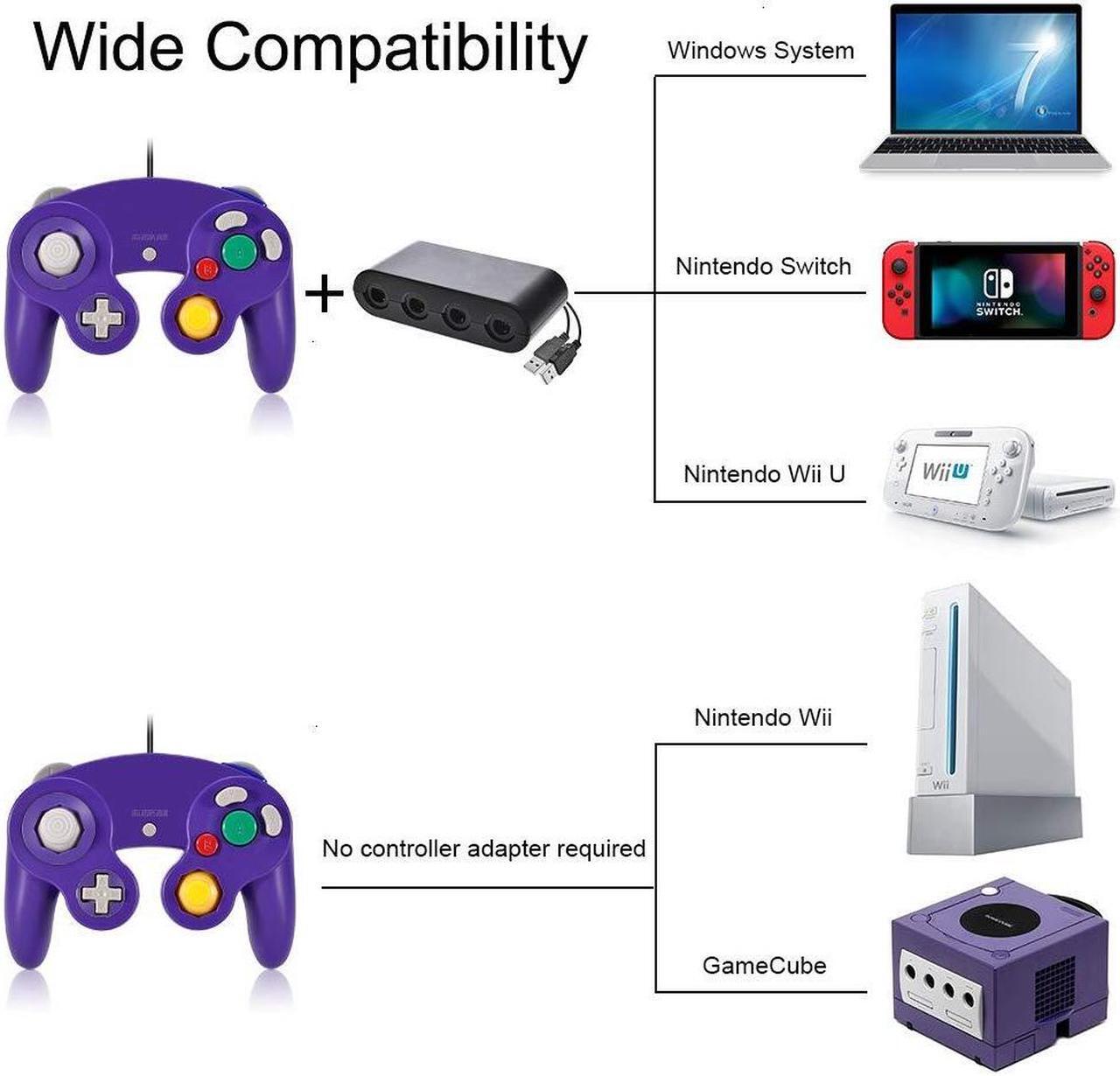 Alt view image 4 of 7 - Gamecube Controller,Classic Wired Gamecube Controllers Gamepad for Wii Gamecube,Compatible with Wii Nintendo Gamecube Purple