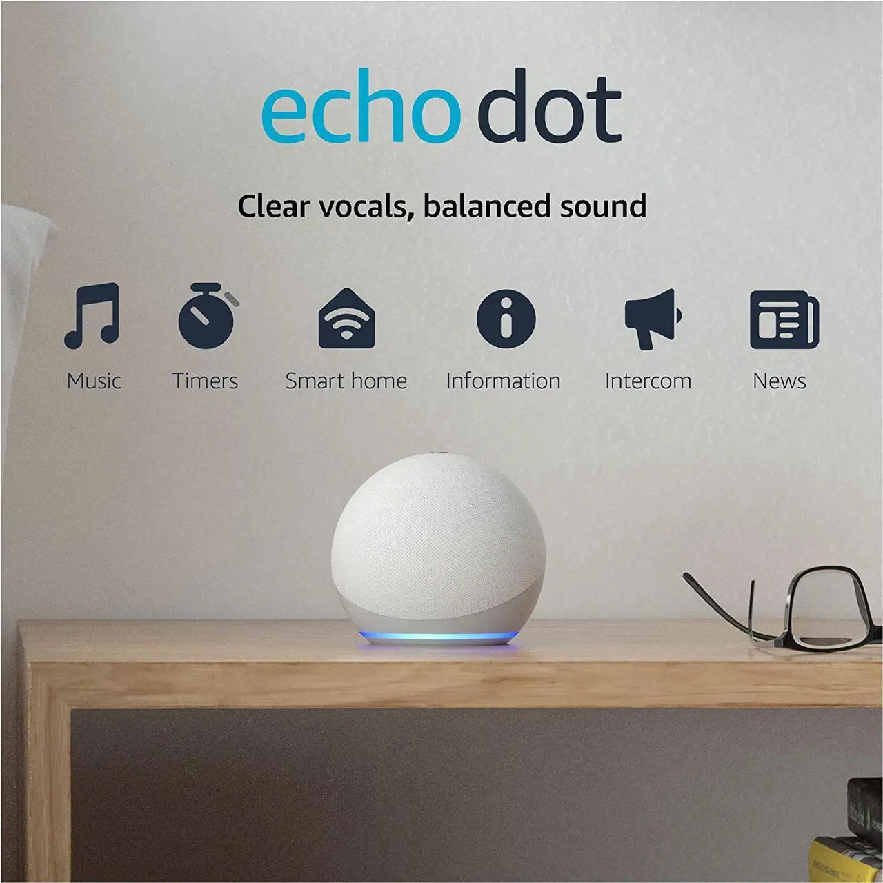 Alt view image 17 of 20 - Echo Dot (4th Gen) | Smart Speaker with Alexa | Glacier White
