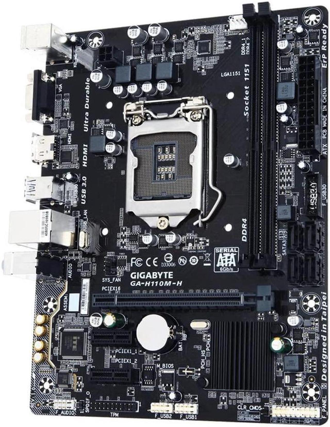 Alt view image 10 of 11 - GIGABYTE GA-H110M-H LGA 1151 Intel H110 HDMI SATA 6Gb/s USB 3.0 Micro ATX Intel Motherboard