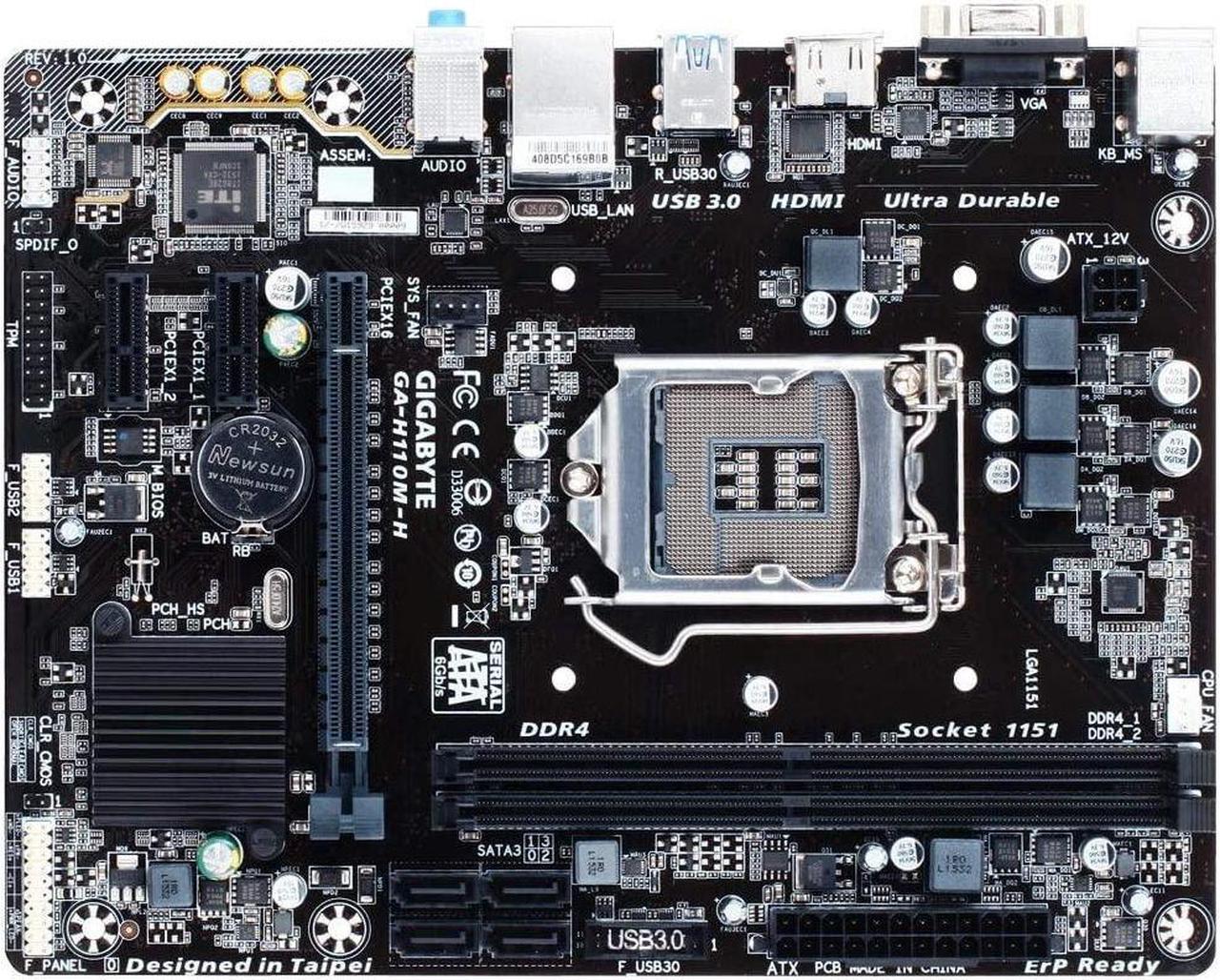 Alt view image 9 of 11 - GIGABYTE GA-H110M-H LGA 1151 Intel H110 HDMI SATA 6Gb/s USB 3.0 Micro ATX Intel Motherboard