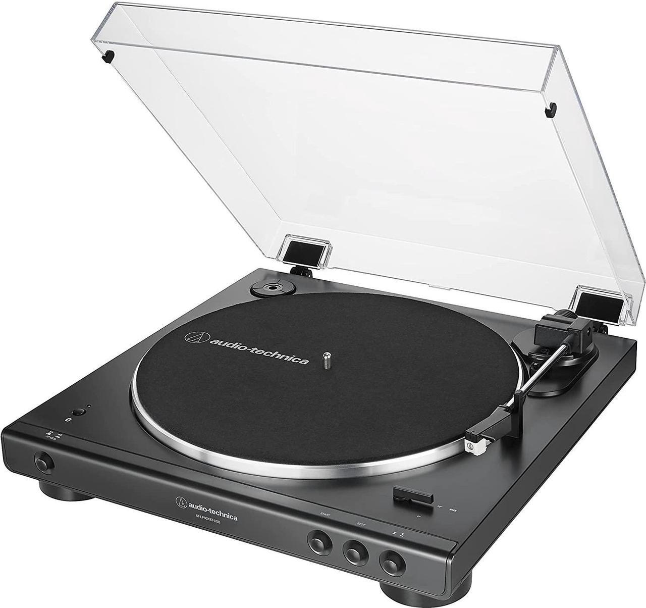 Alt view image 6 of 7 - Kanto YU6MB 200W Bookshelf Speakers with Bluetooth with Kanto SP9 9 Inch Fixed-Height Desktop Stands for Bookshelf Speakers and an AT-LP60XBT-USB-BK Full Automatic Belt Drive Turntable (2022)